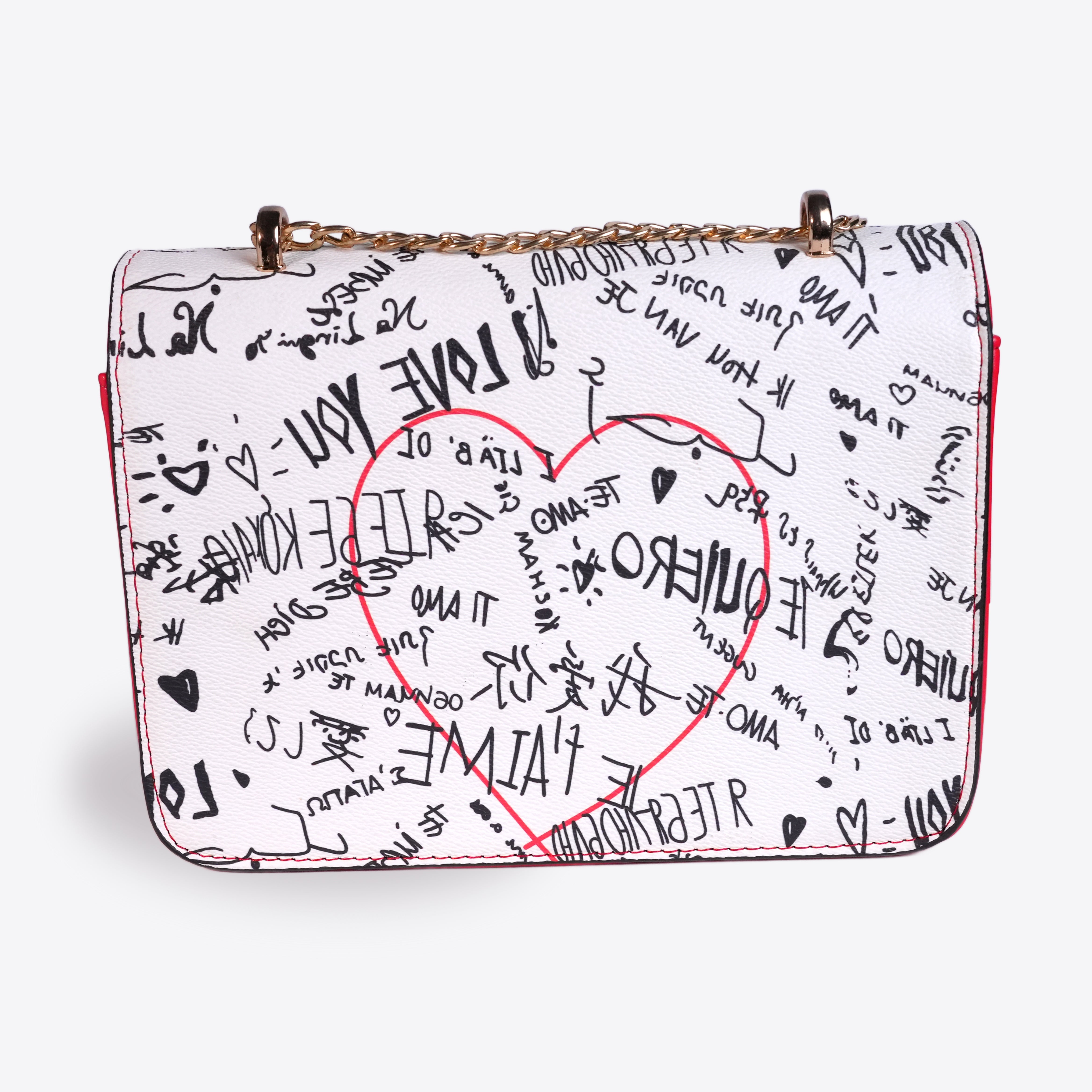 Red & White Printed Bag