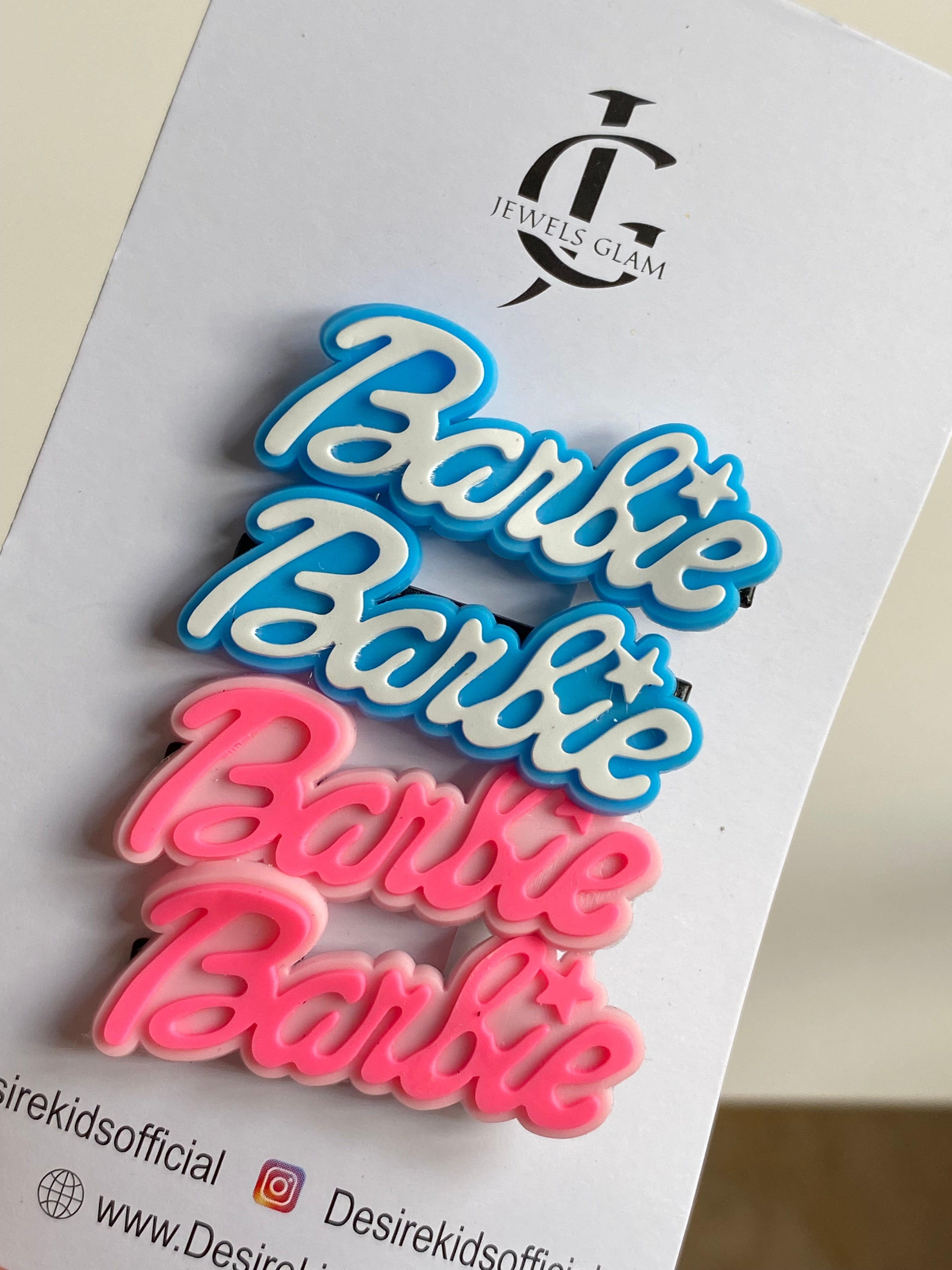 Barbie Logo Hair Clip Set – Multicolor Collection