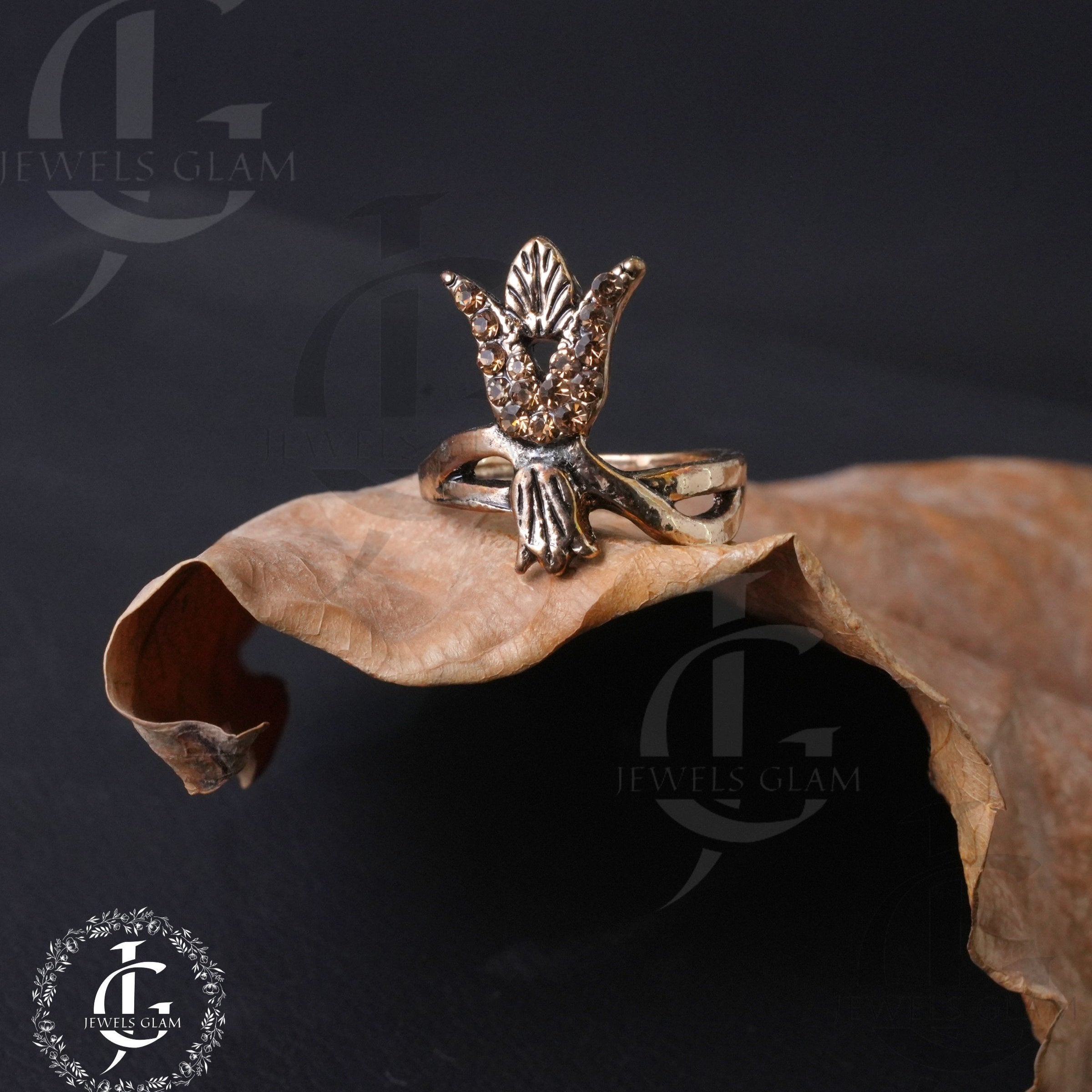 Nature's Bloom Crystal Accent Ring