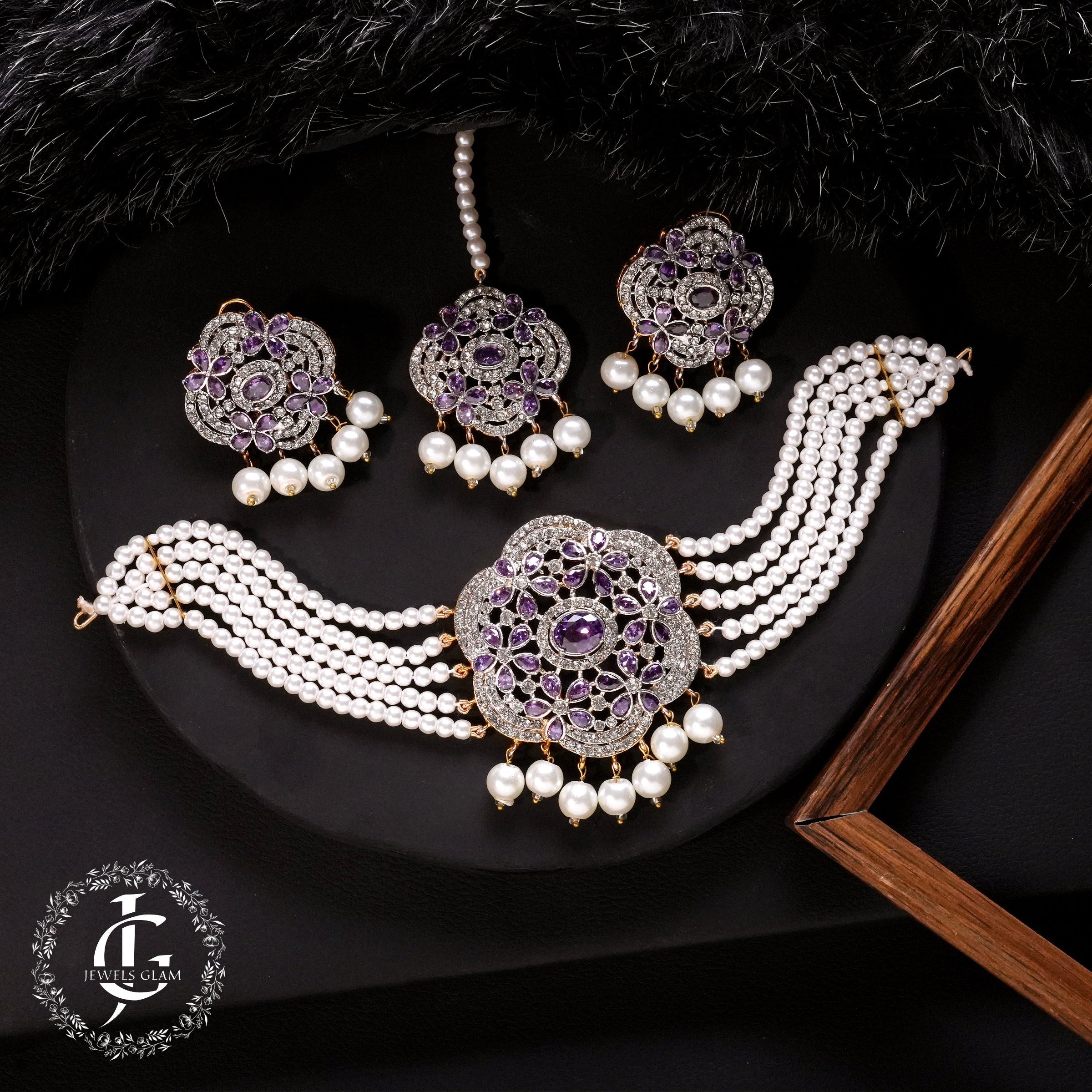 Midnight Pearl Elegance Jewelry Set
