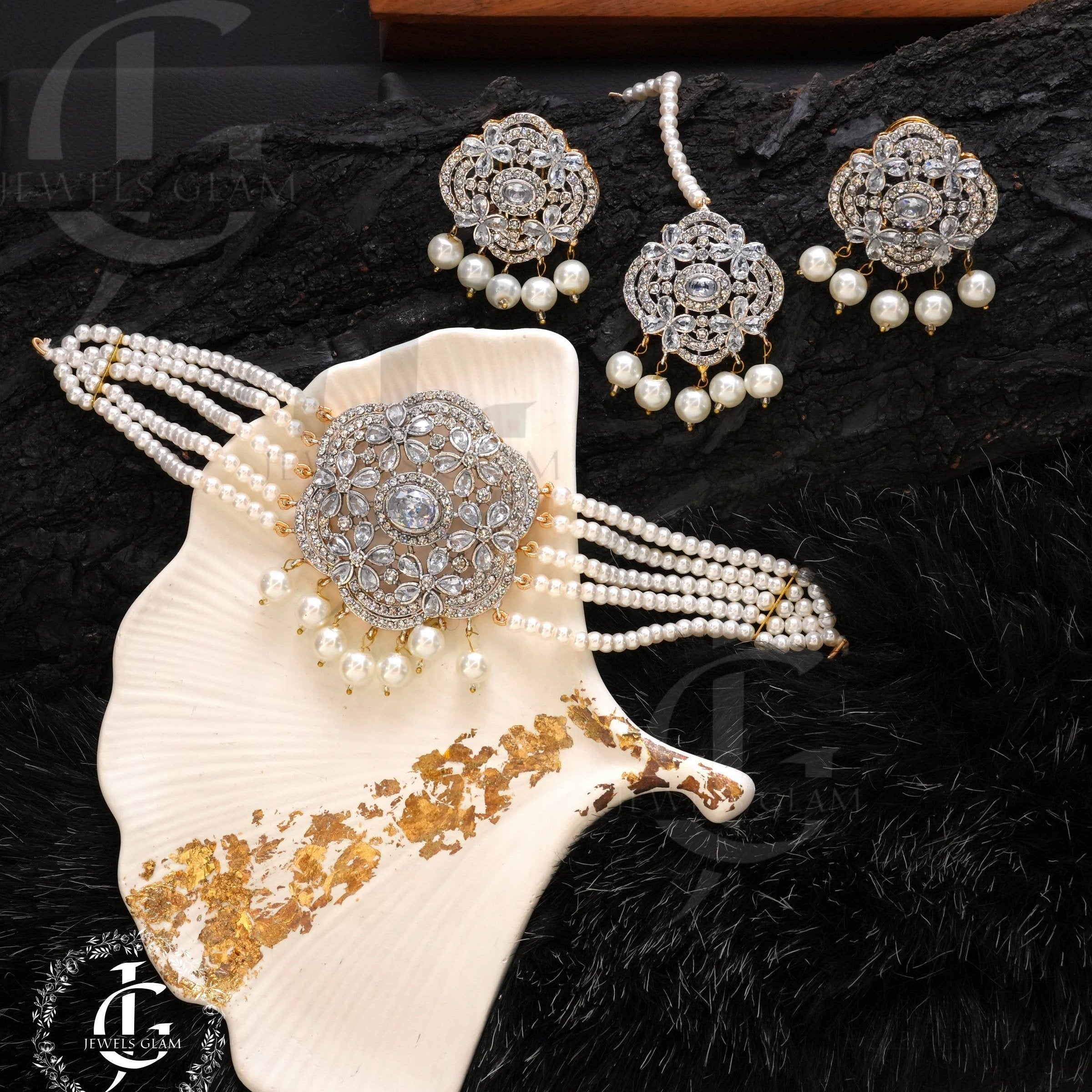 Oceanic Bloom Pearl Jewelry Set