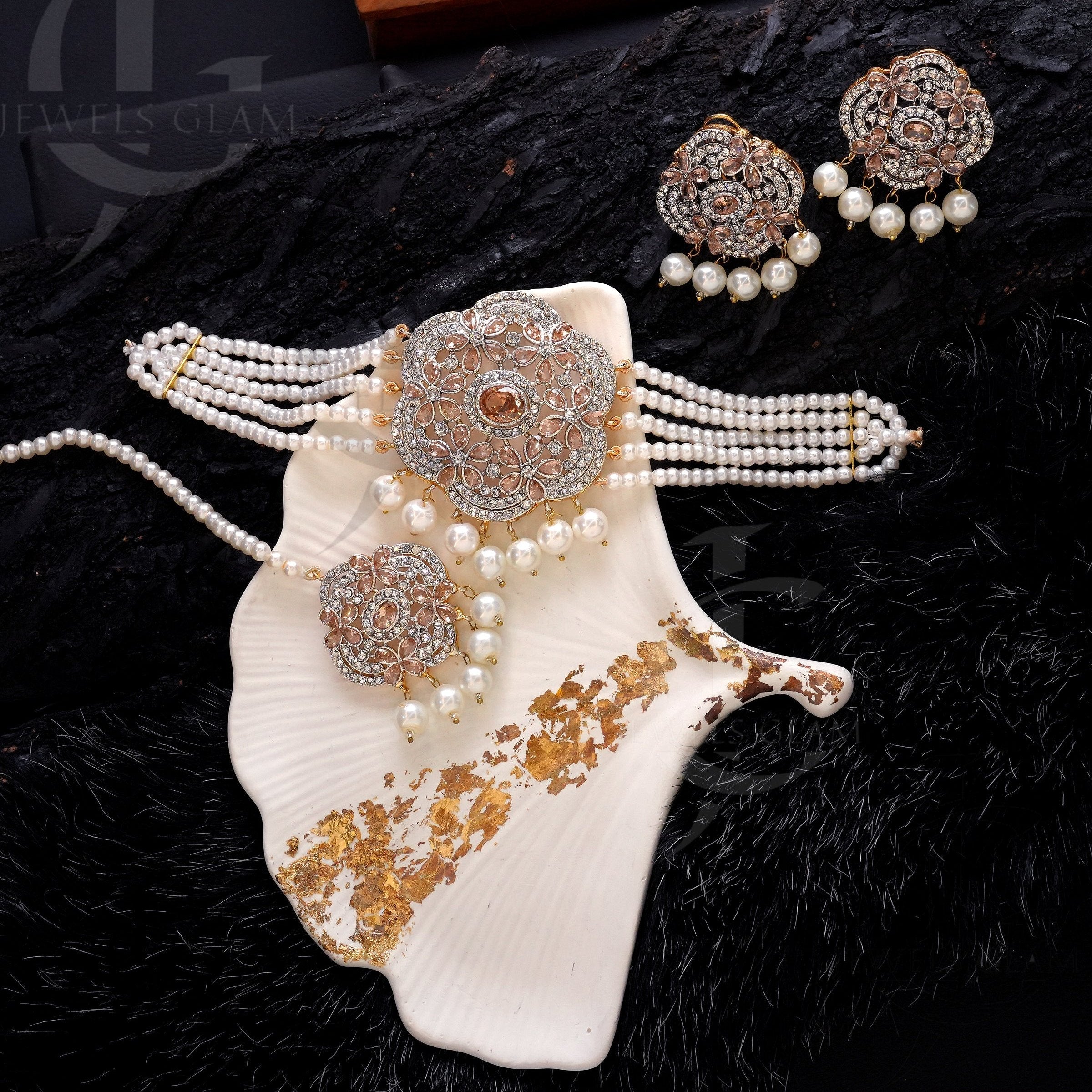 Oceanic Bloom Pearl Jewelry Set