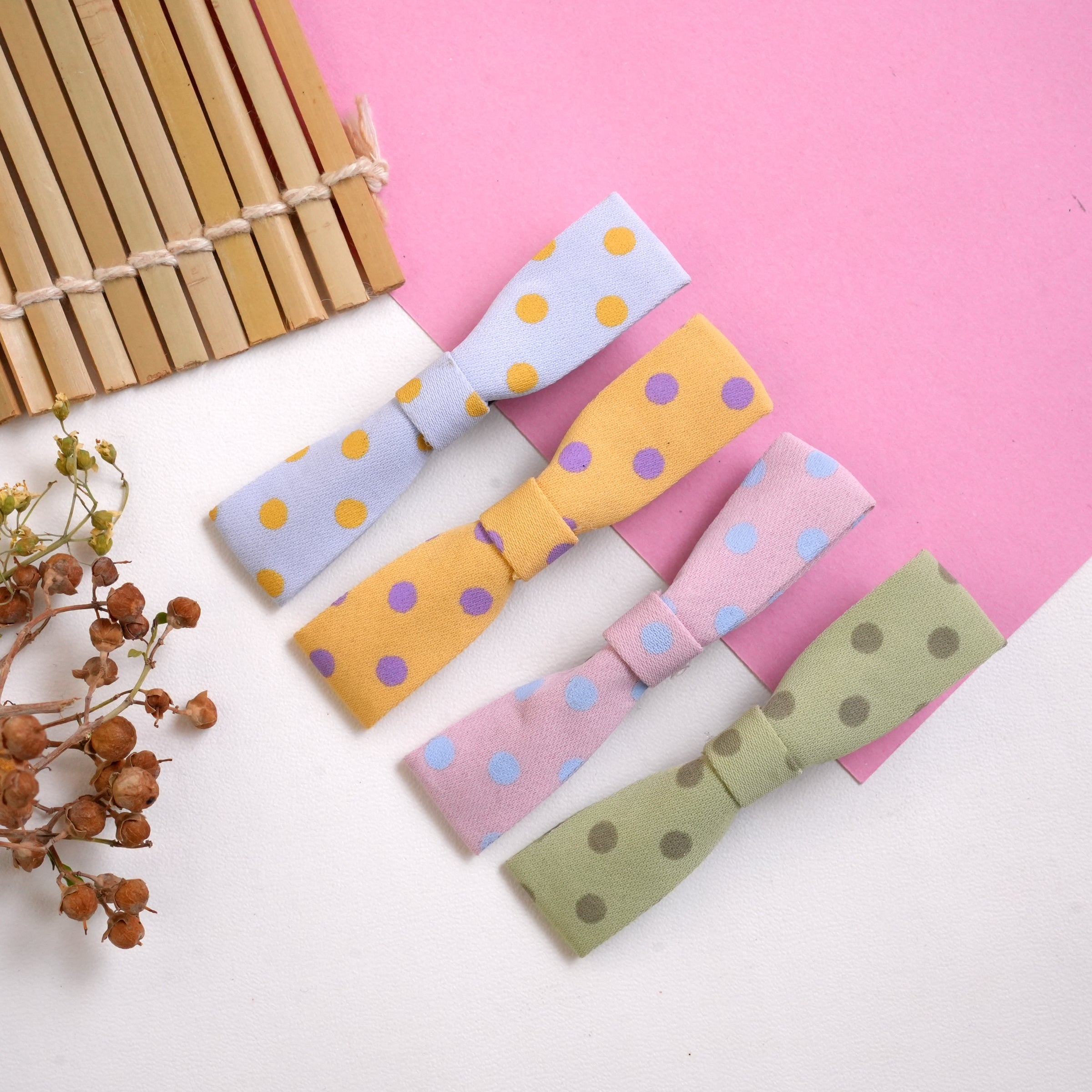 Playful Patterned Bow Hair Clips