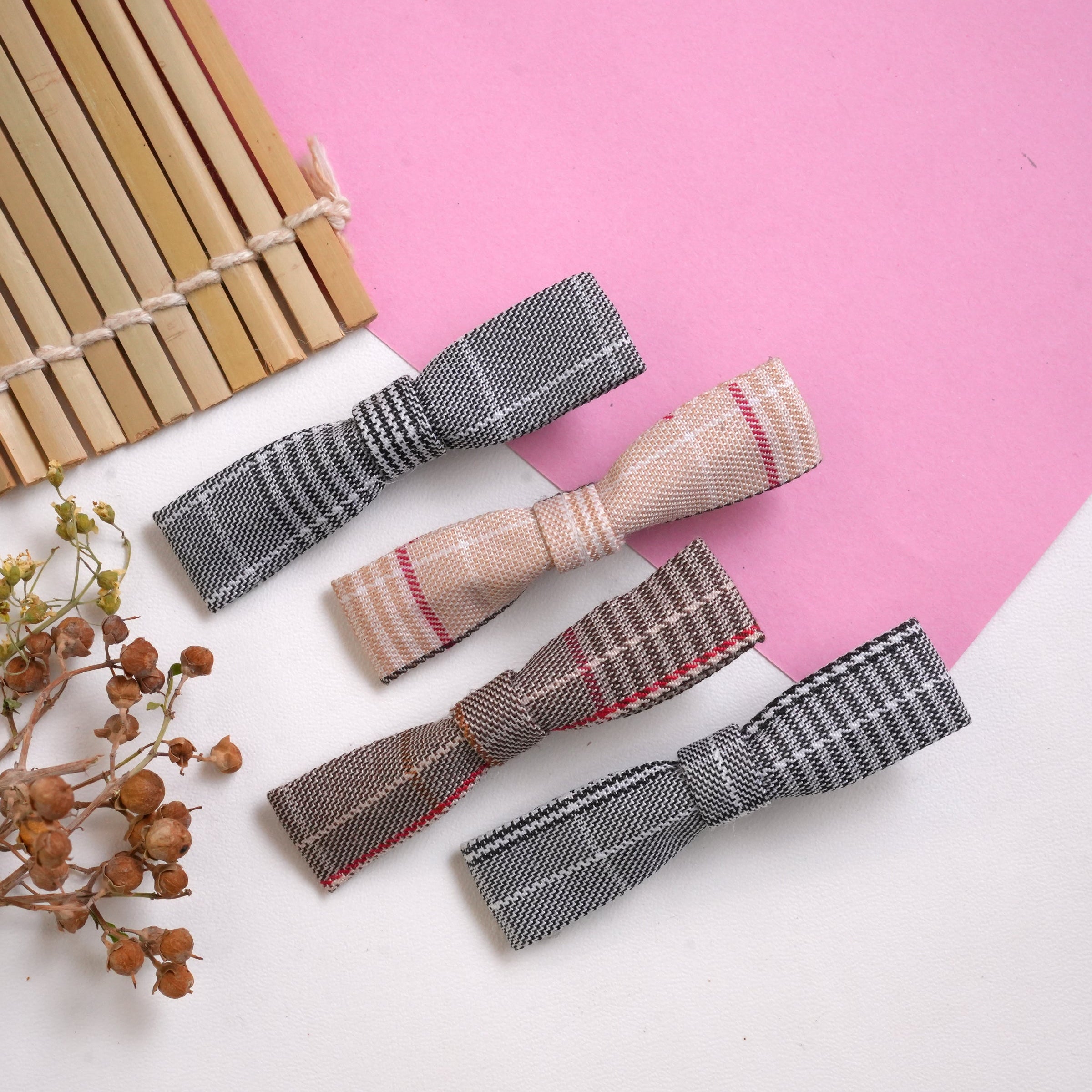 Playful Patterned Bow Hair Clips