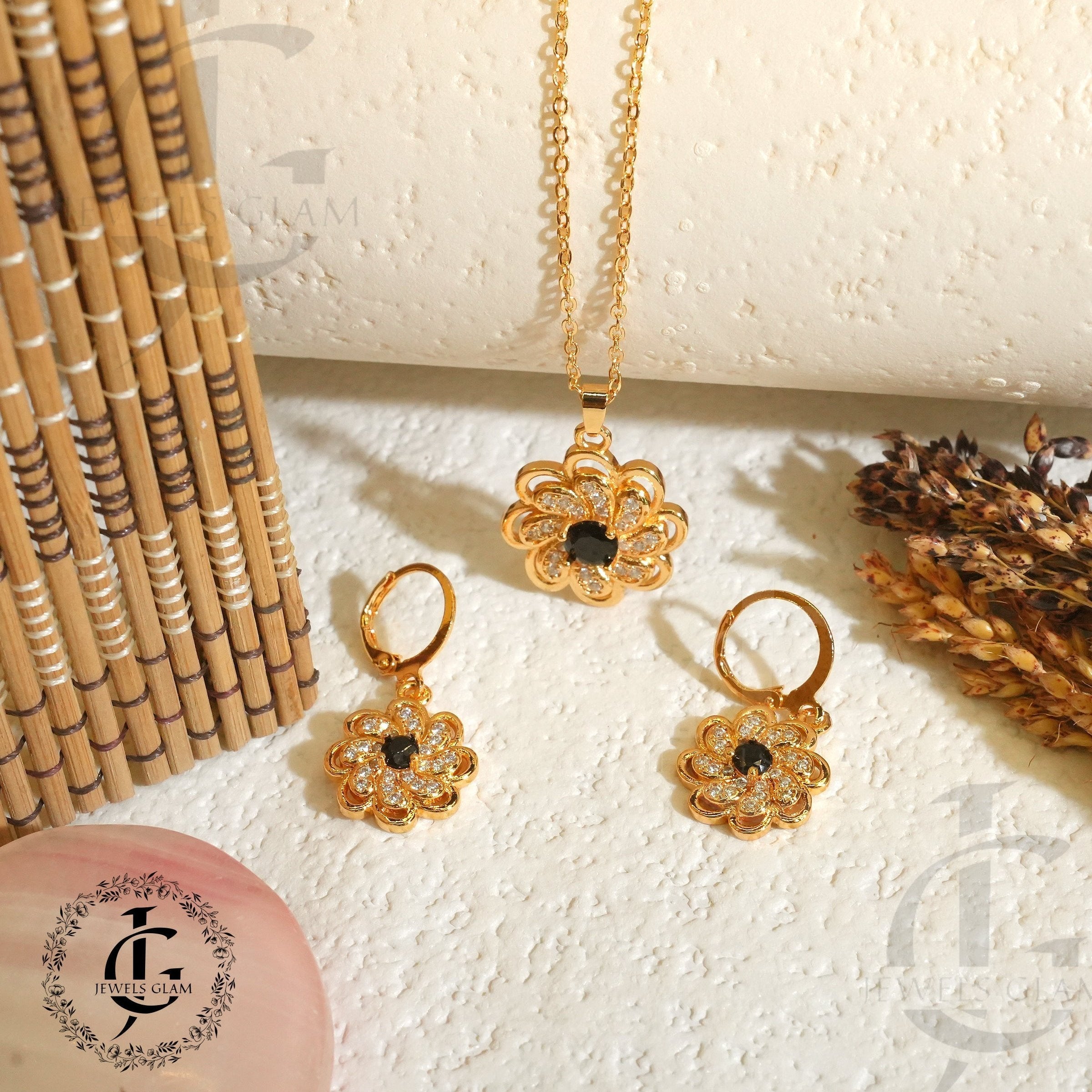Golden Bloom Jewelry Set