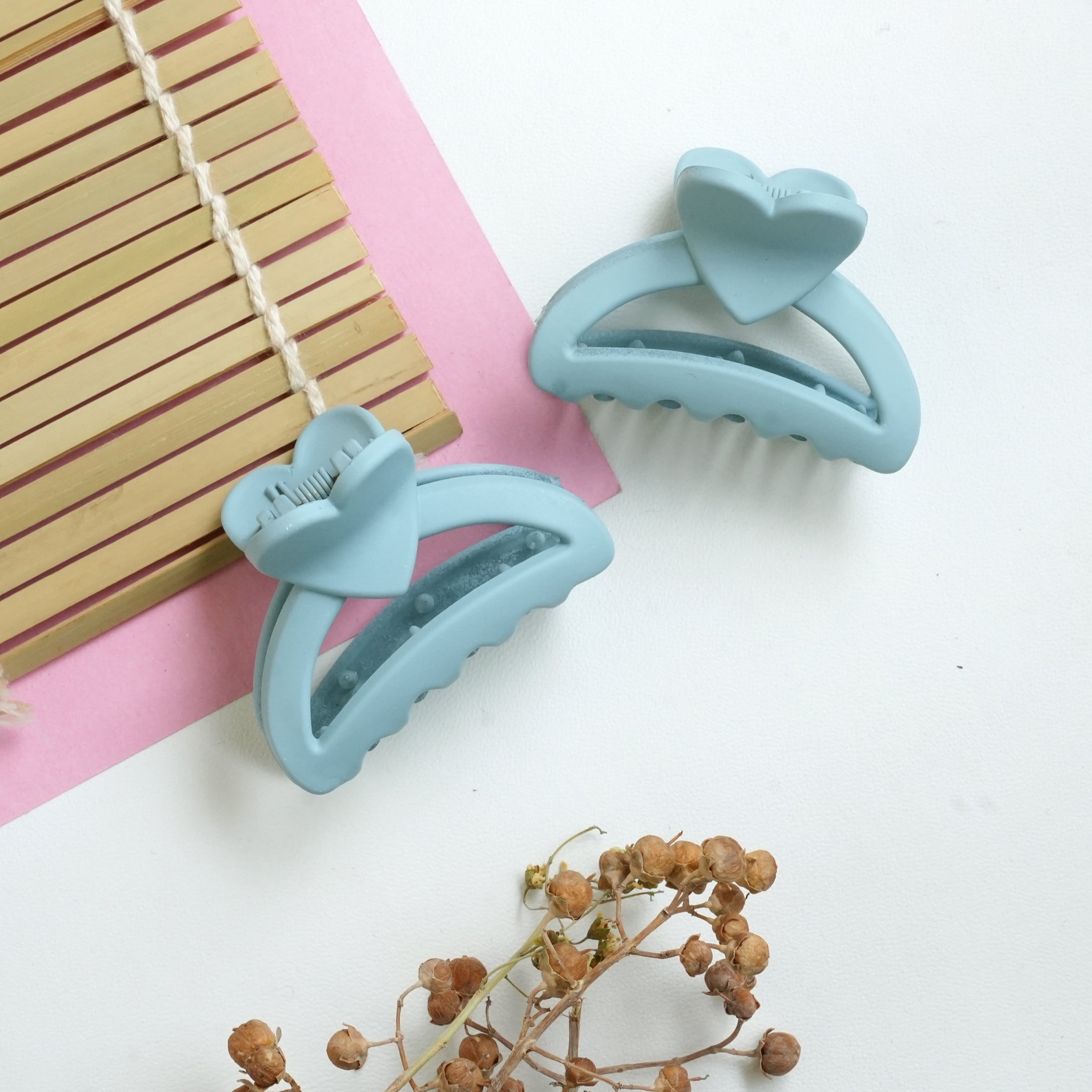 Heart Accent Pastel Hair Catchers Pair