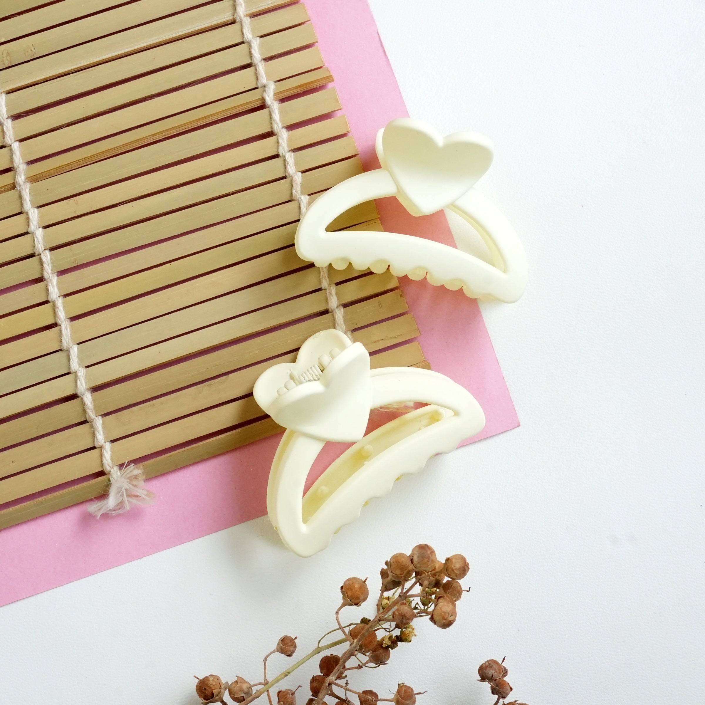 Heart Accent Pastel Hair Catchers Pair