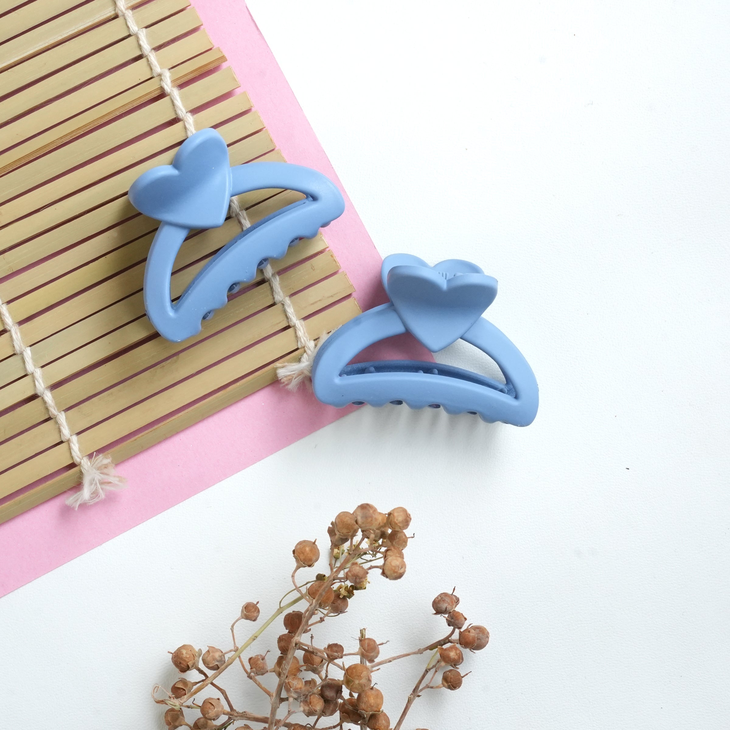 Heart Accent Pastel Hair Catchers Pair