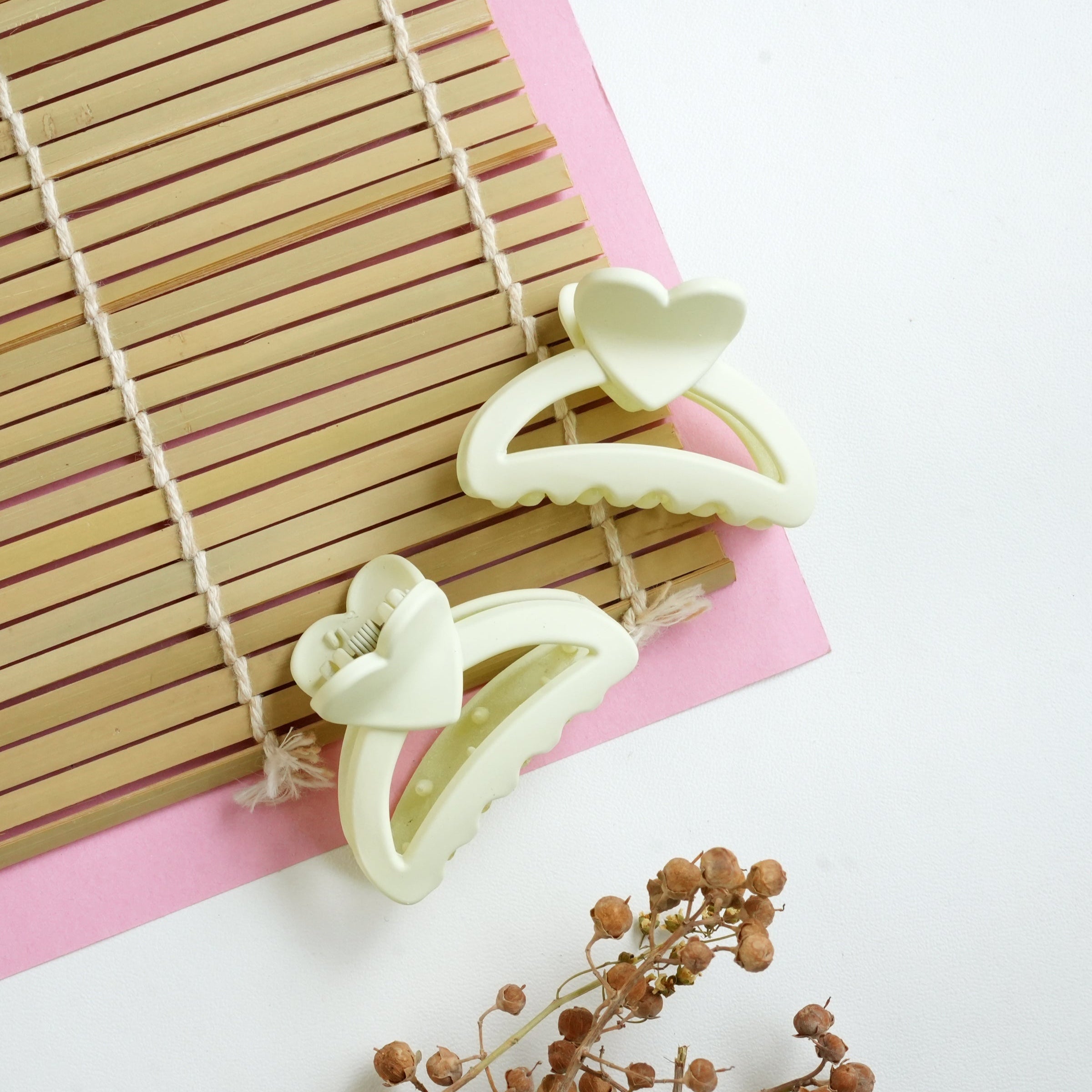Heart Accent Pastel Hair Catchers Pair