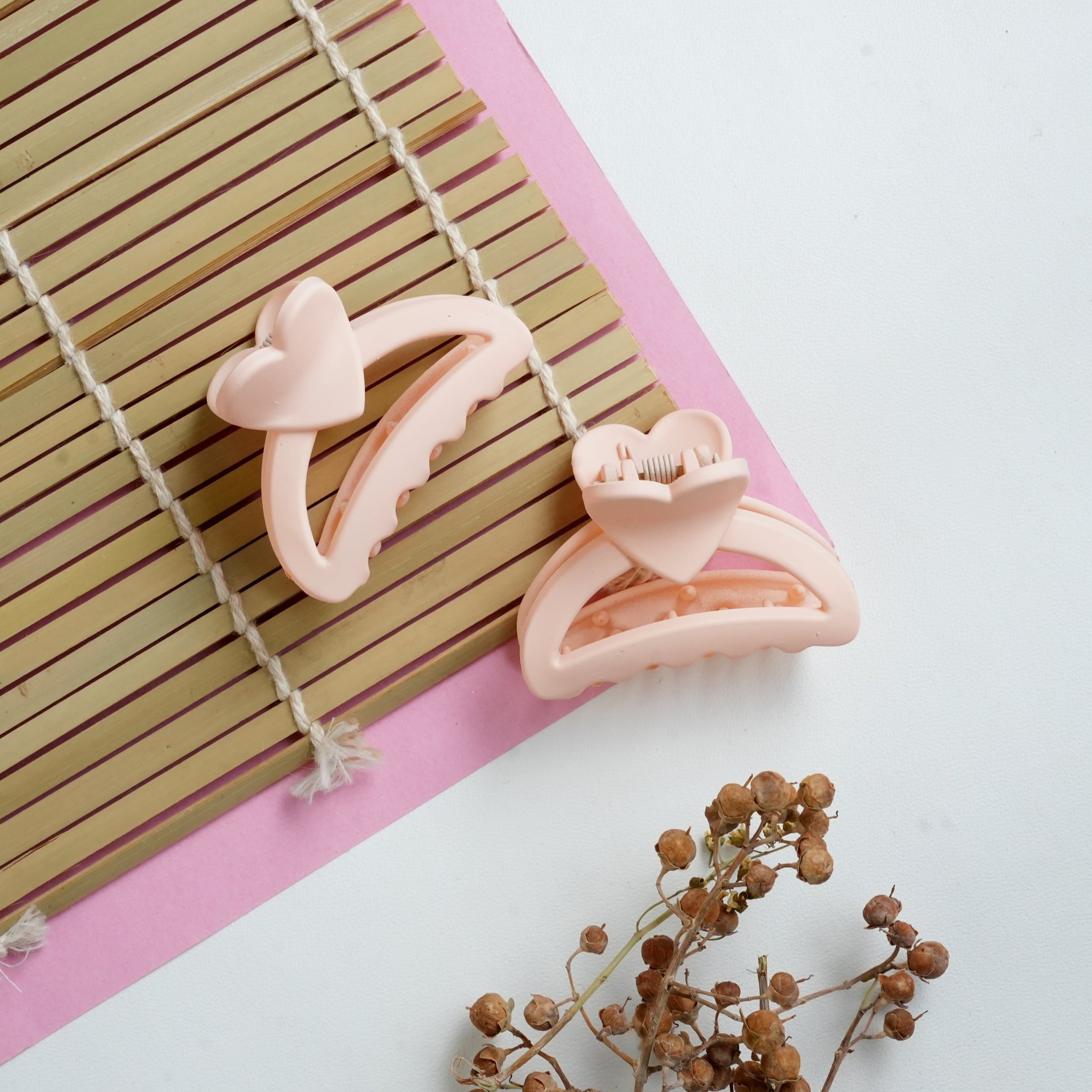 Heart Accent Pastel Hair Catchers Pair