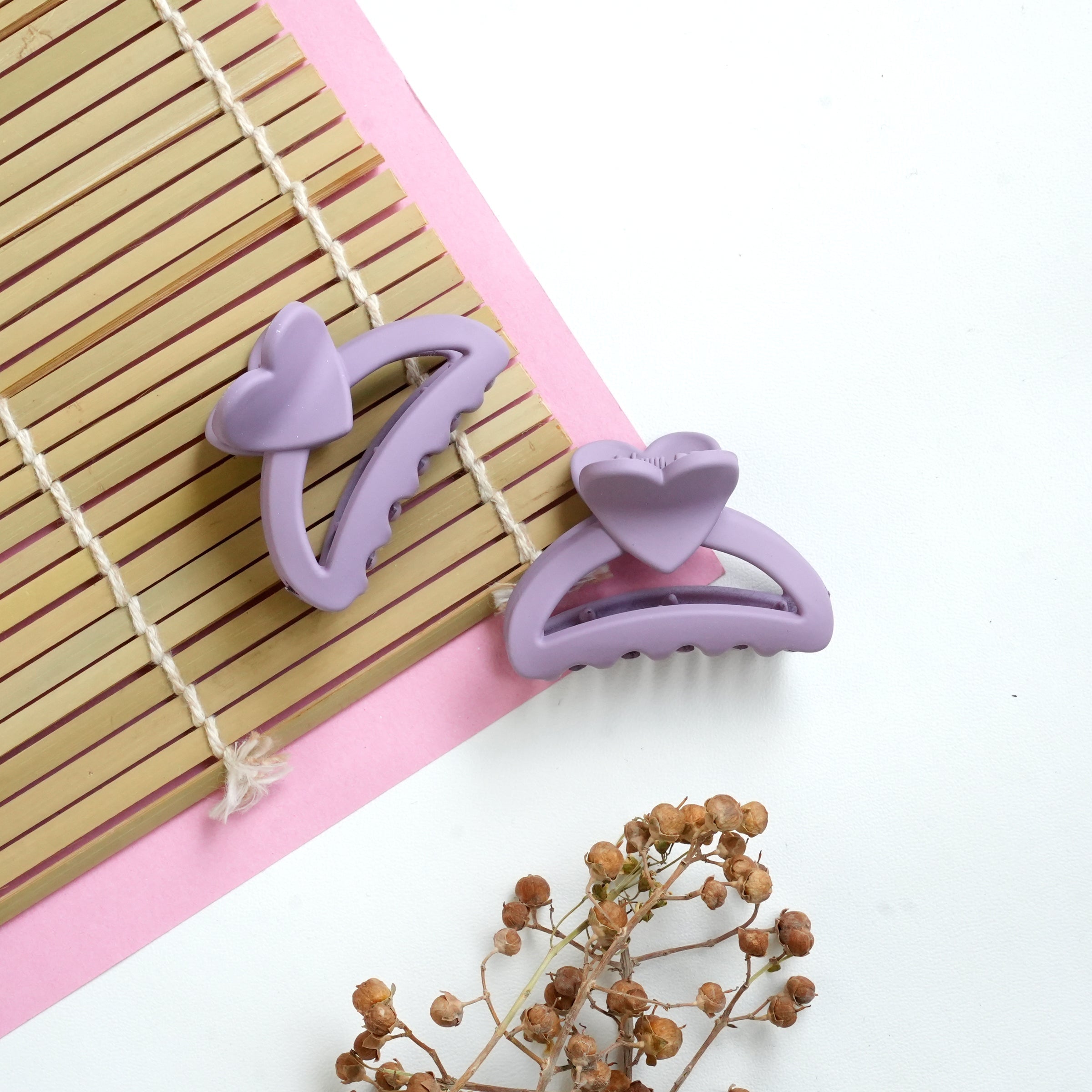 Heart Accent Pastel Hair Catchers Pair