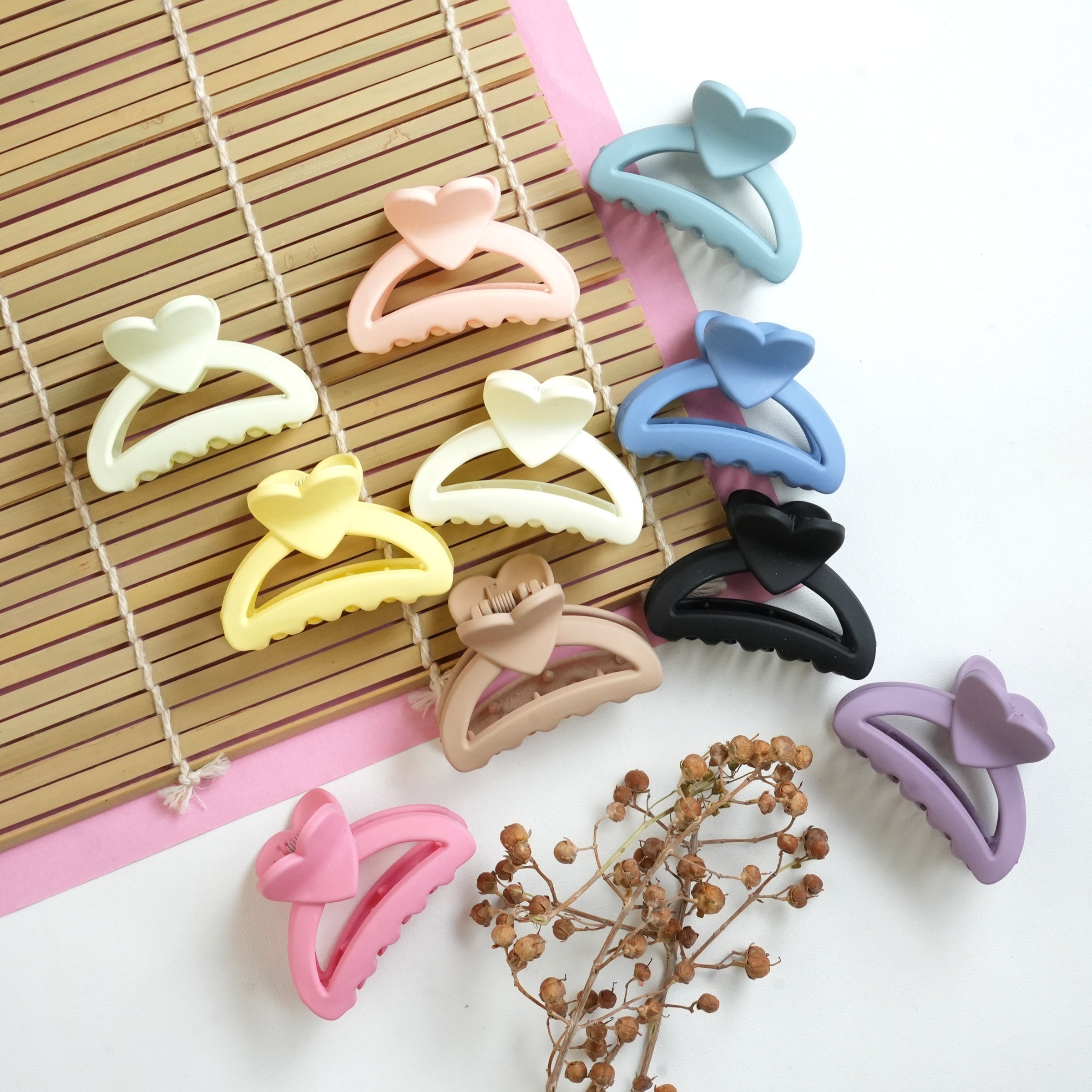 Heart Accent Pastel Hair Catchers Pair