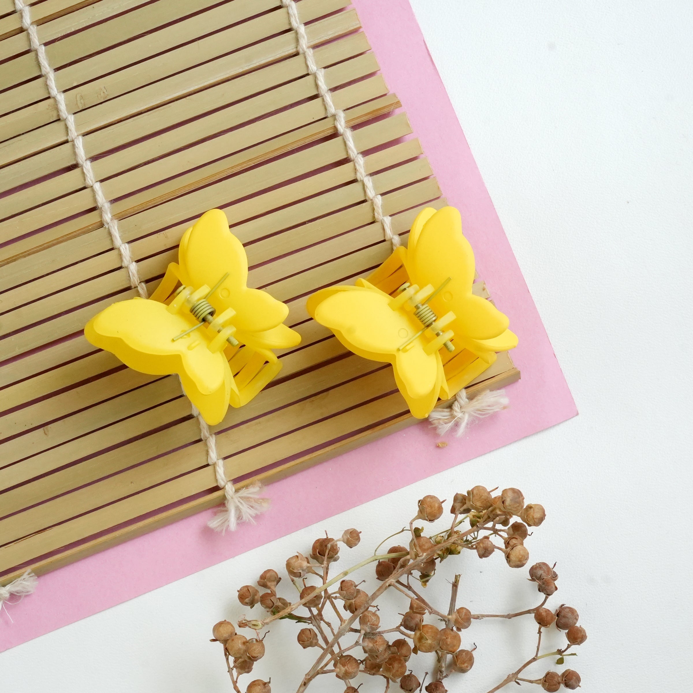 Butterfly Charm Matte Hair Catchers pair
