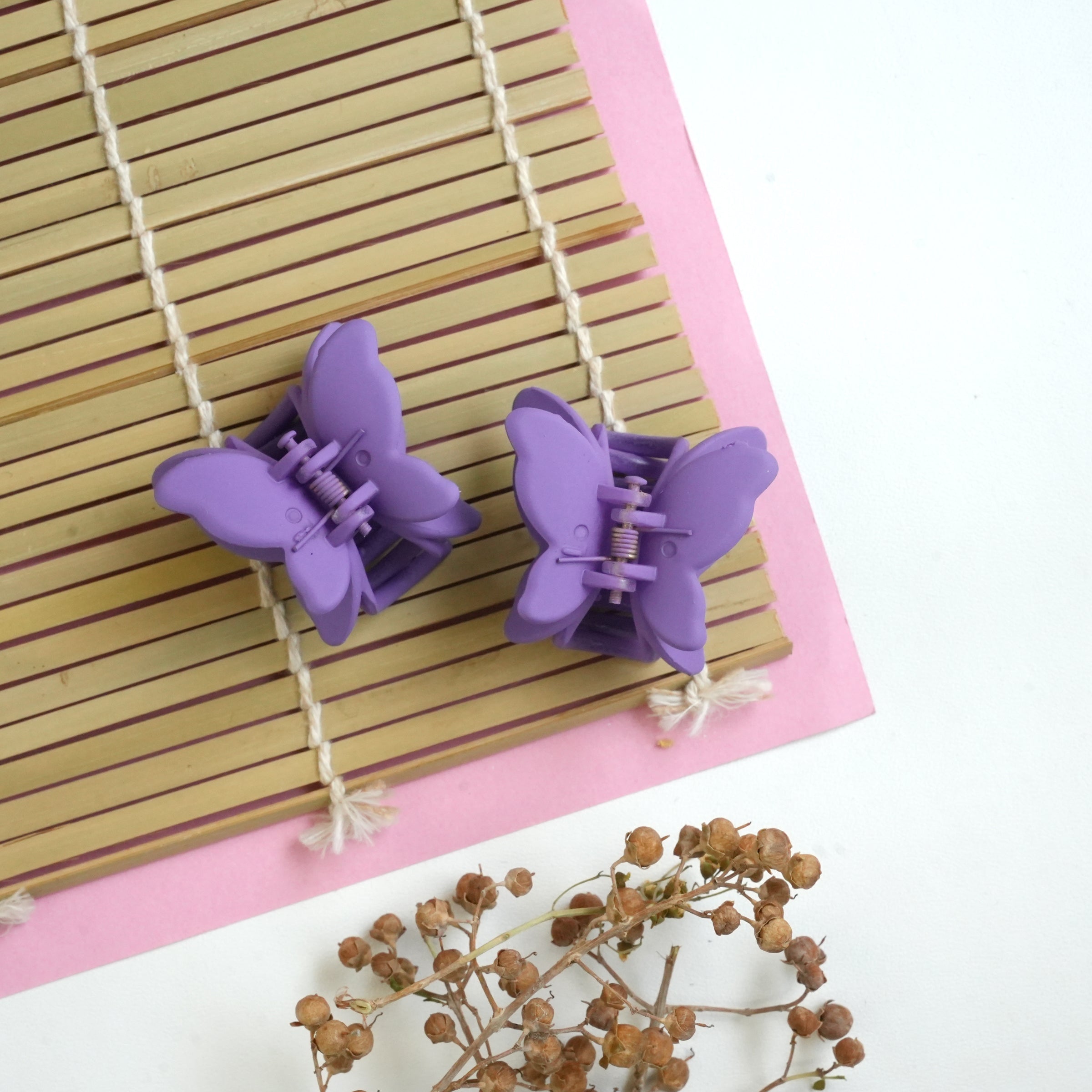 Butterfly Charm Matte Hair Catchers pair