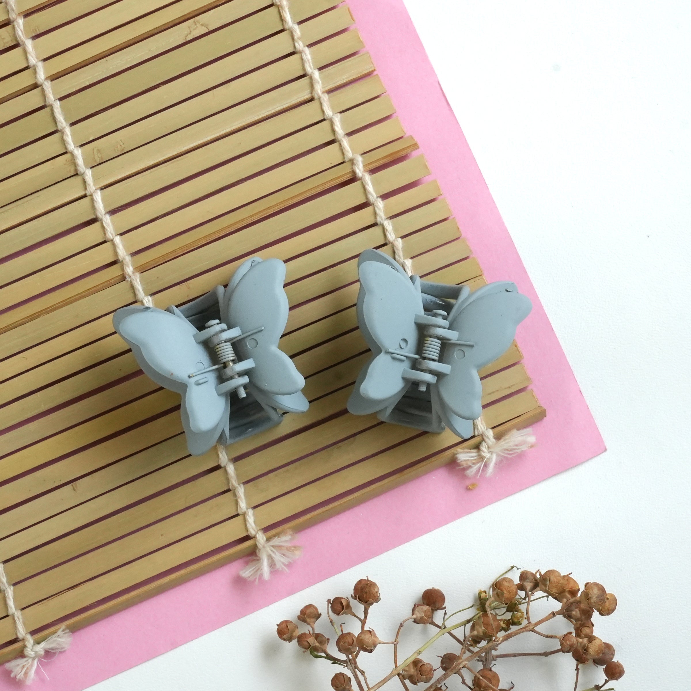 Butterfly Charm Matte Hair Catchers pair