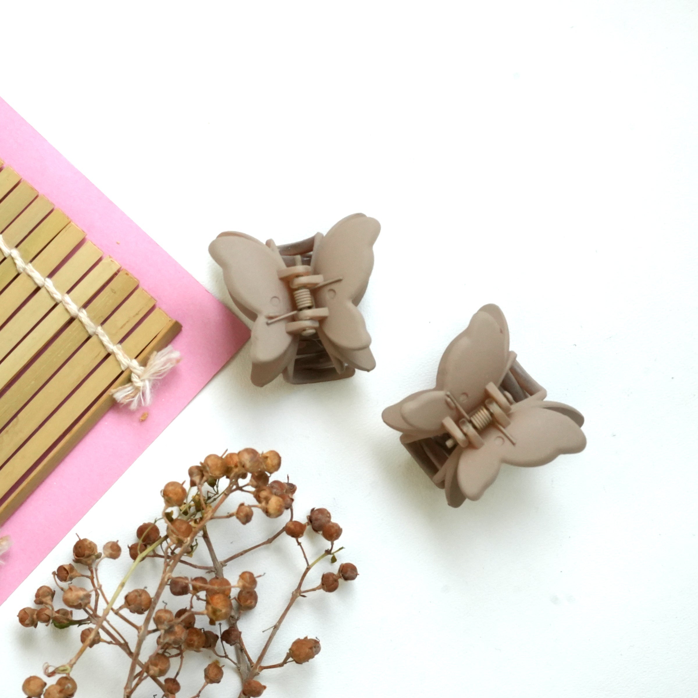 Butterfly Charm Matte Hair Catchers pair