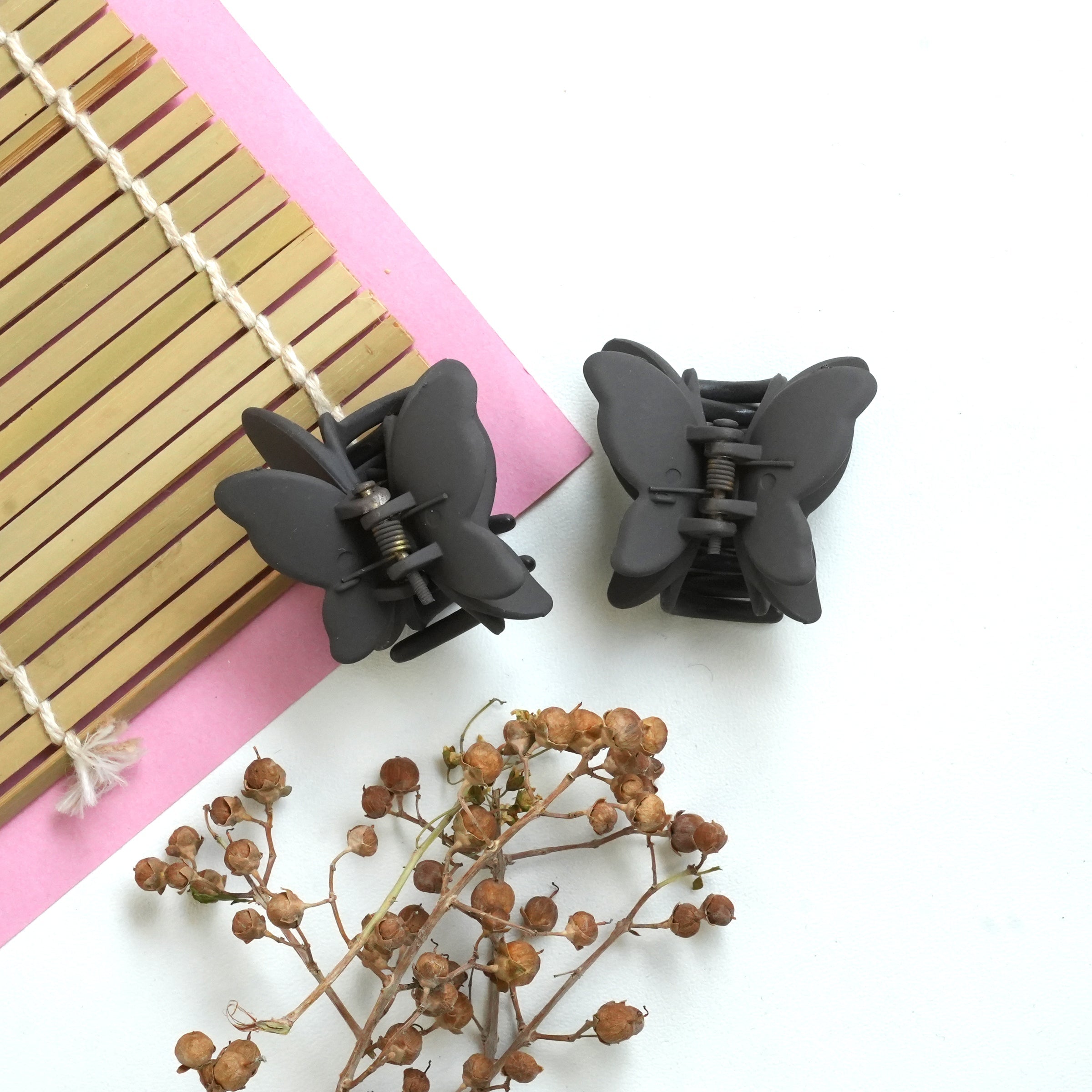 Butterfly Charm Matte Hair Catchers pair