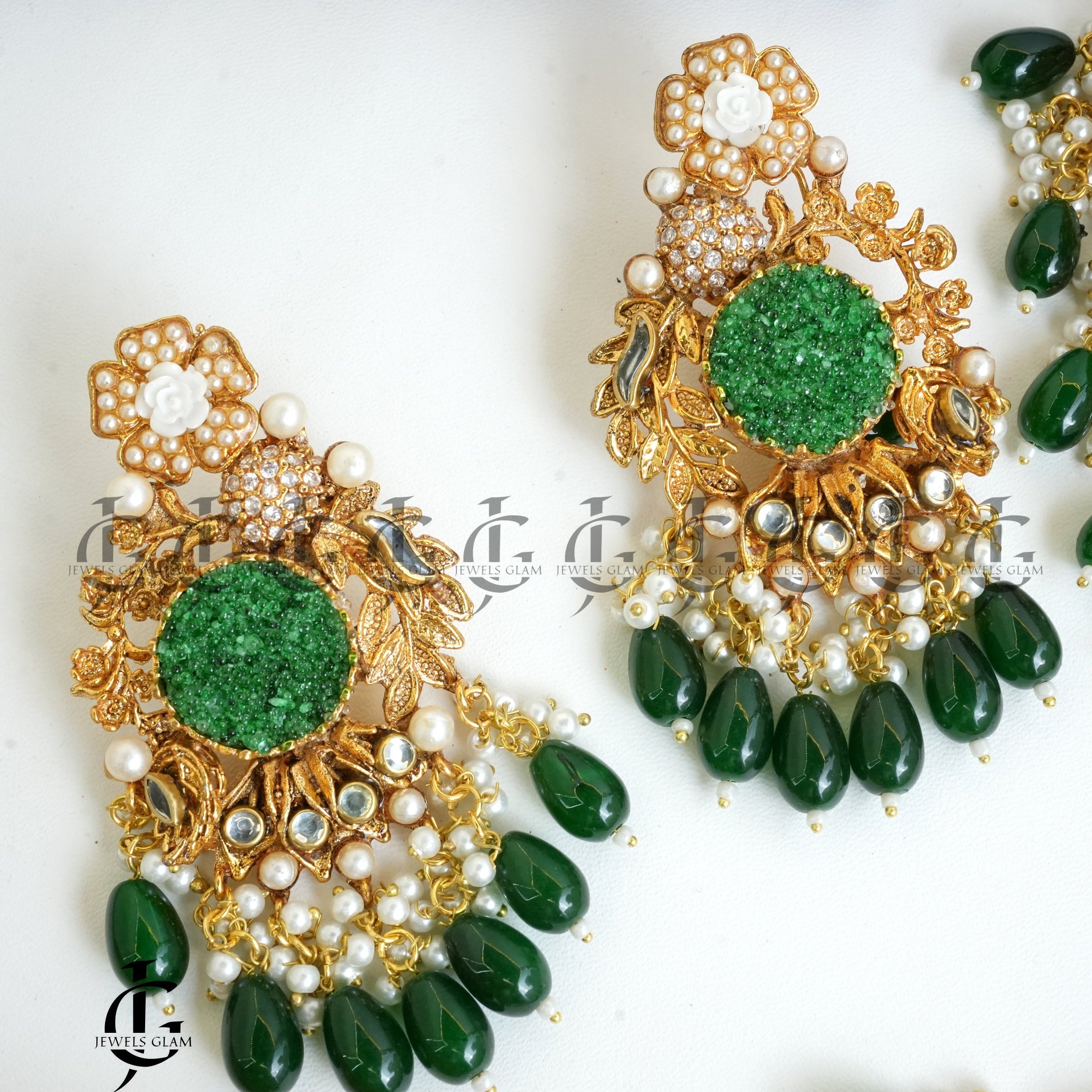 Emerald Grace Bridal Choker Jewelry Set