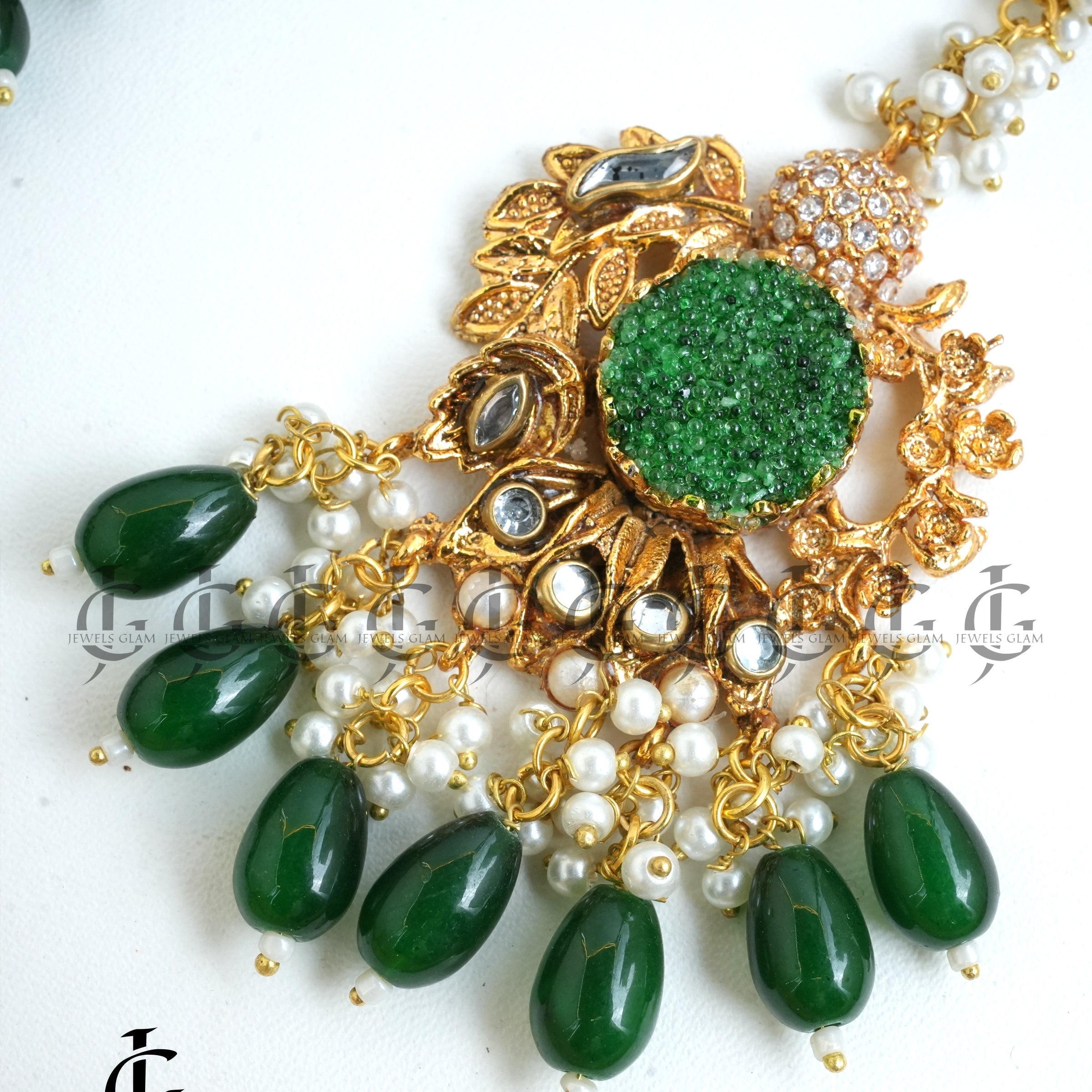 Emerald Grace Bridal Choker Jewelry Set