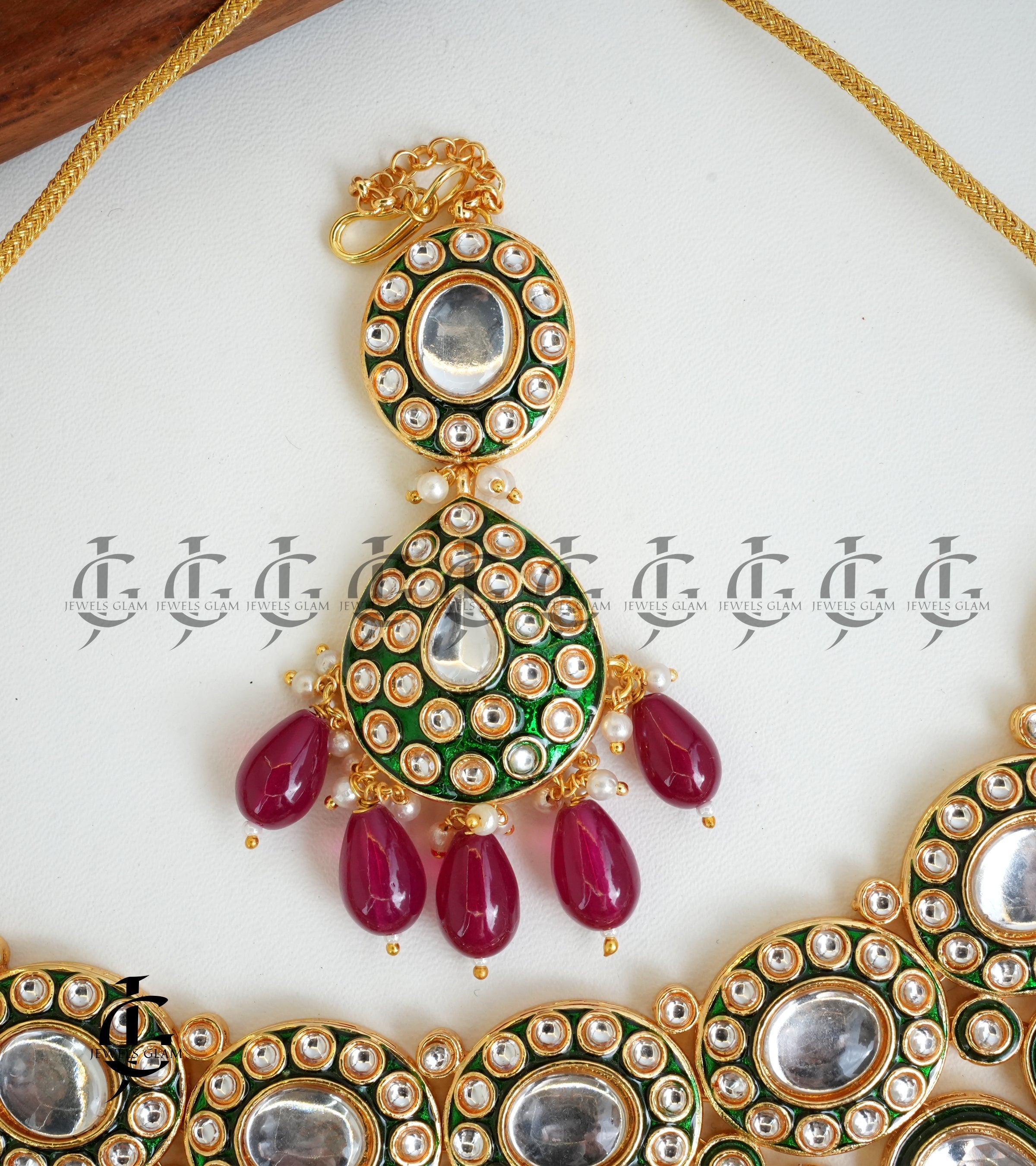 Royal Ruby and Kundan Bridal Necklace Set