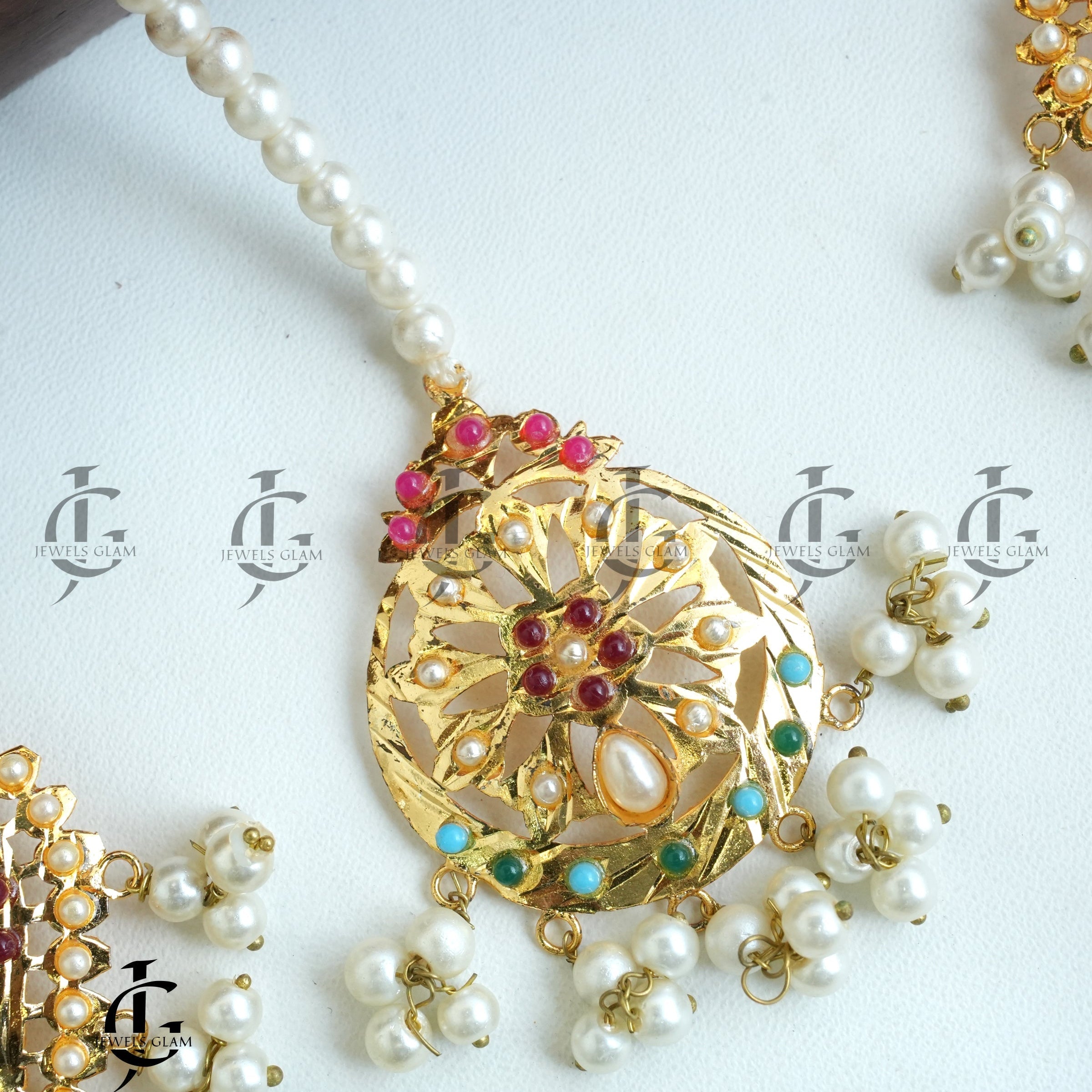 Nauratan Choker Set with Teeka