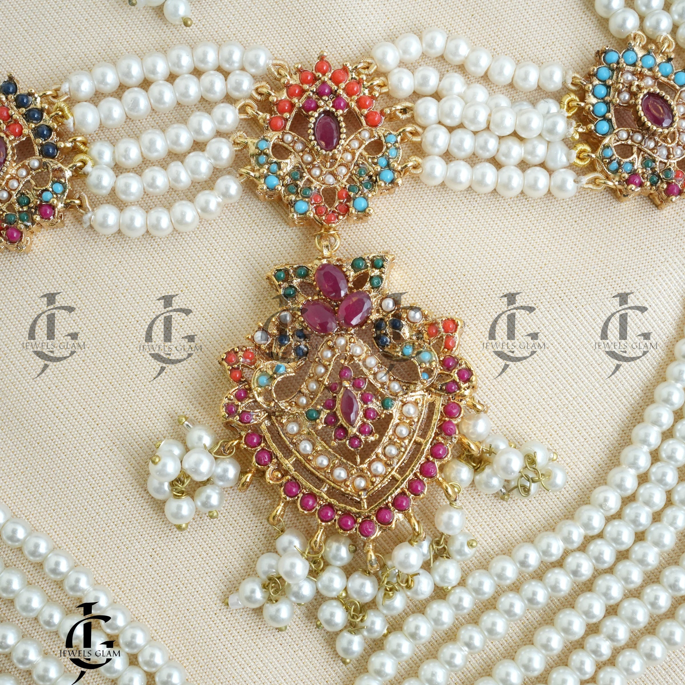 Regal Multilayer Pearl Bridal Jewelry Set