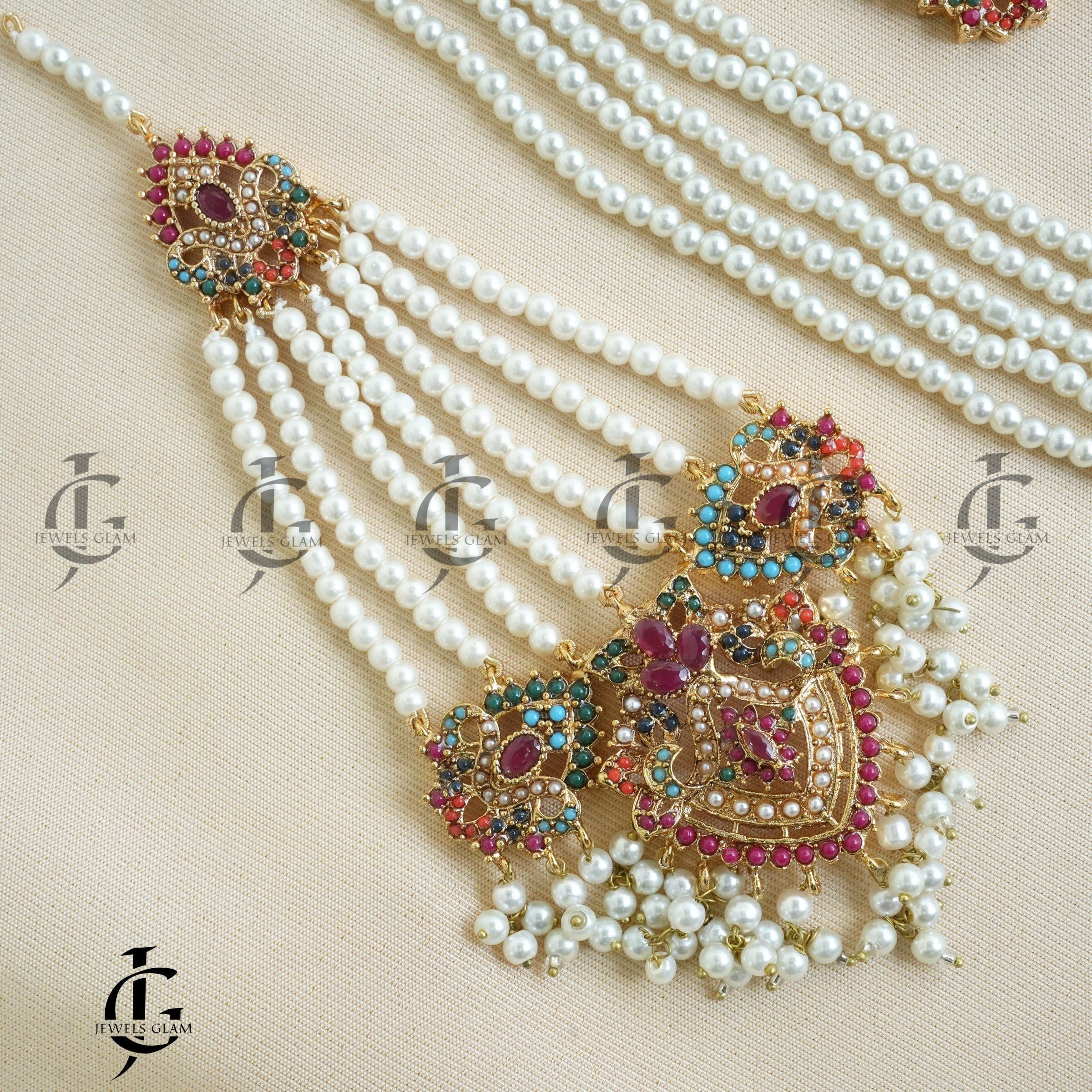 Regal Multilayer Pearl Bridal Jewelry Set