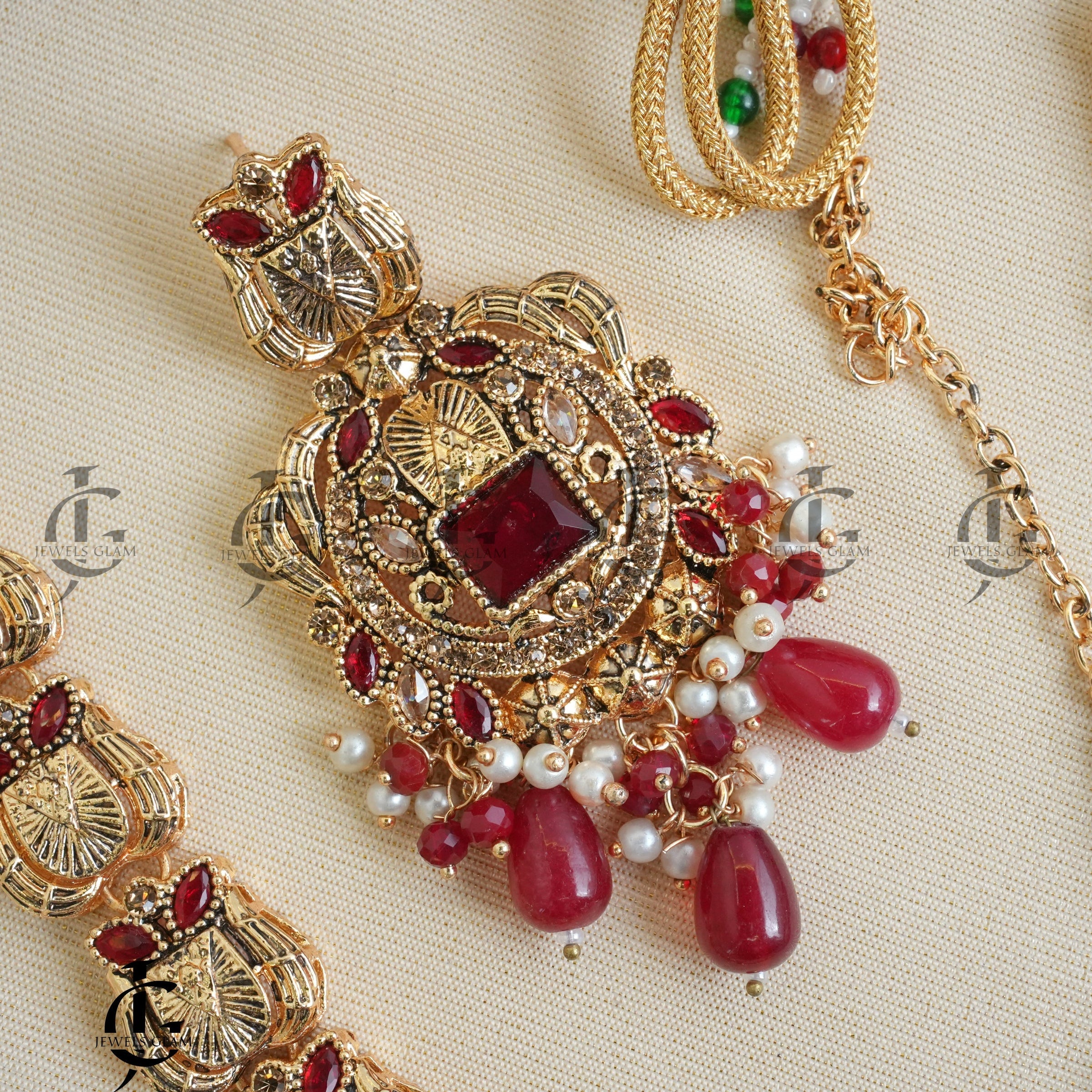 Majestic Ruby Elegance Necklace Set