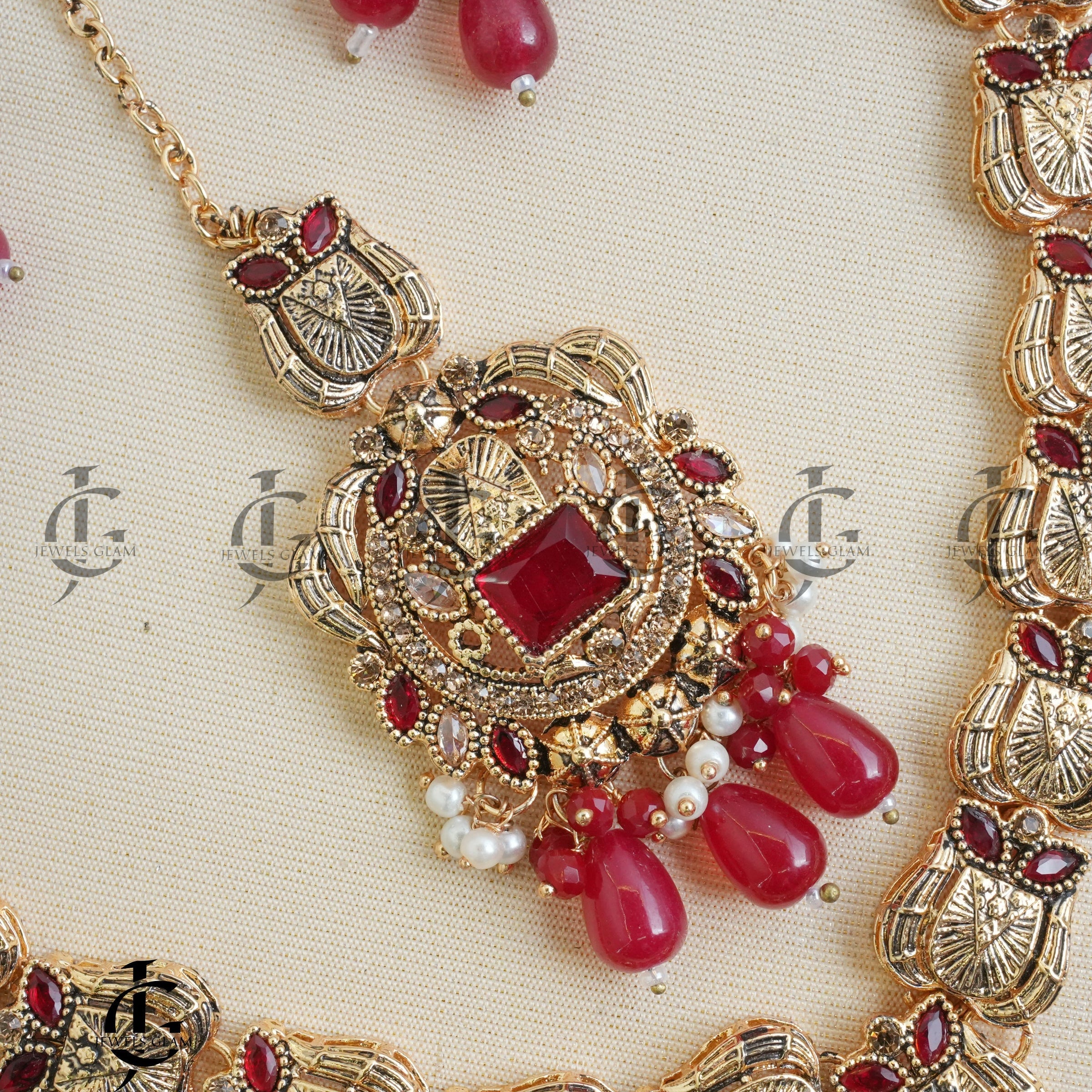 Majestic Ruby Elegance Necklace Set