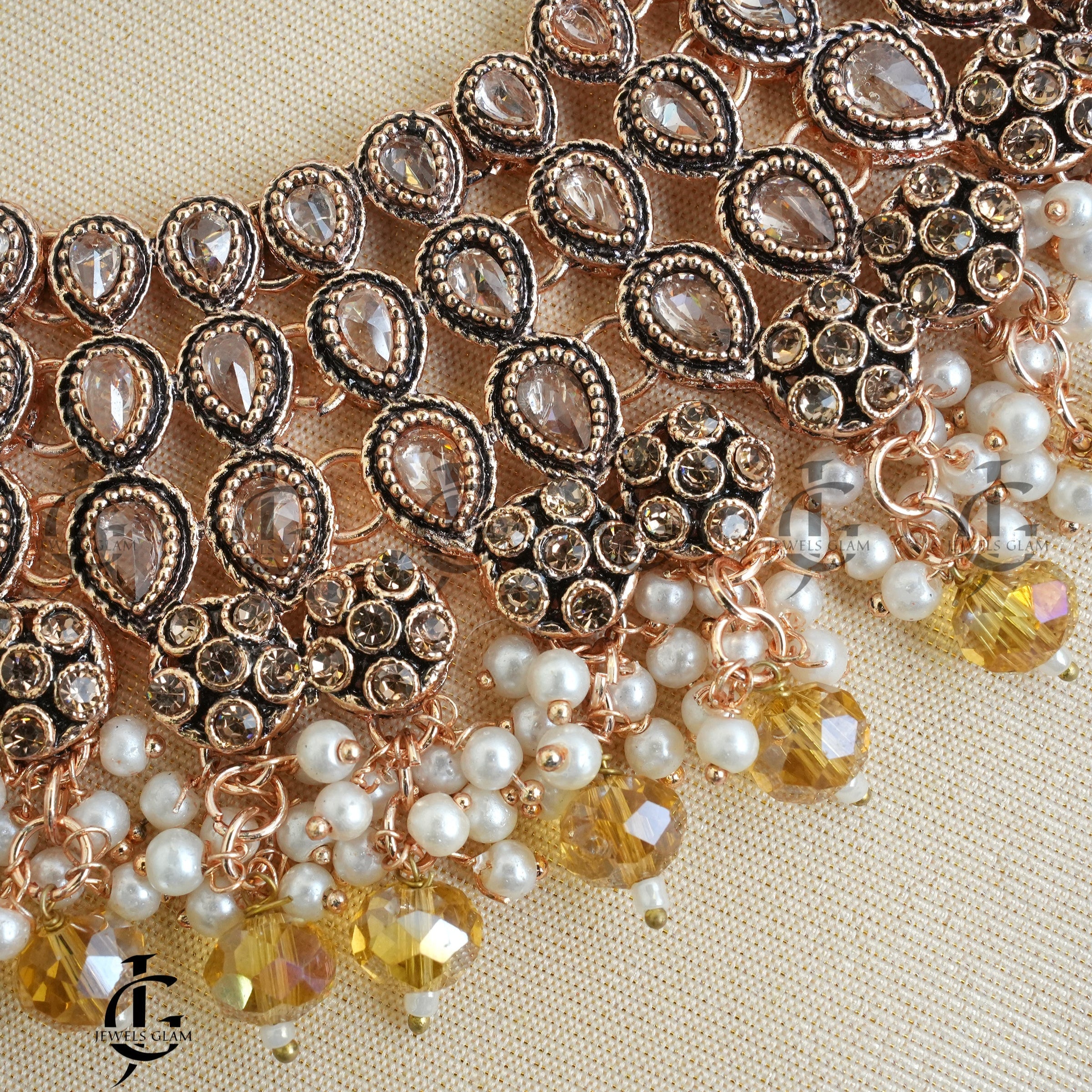 Golden Radiance Pearl Bridal Jewelry Set