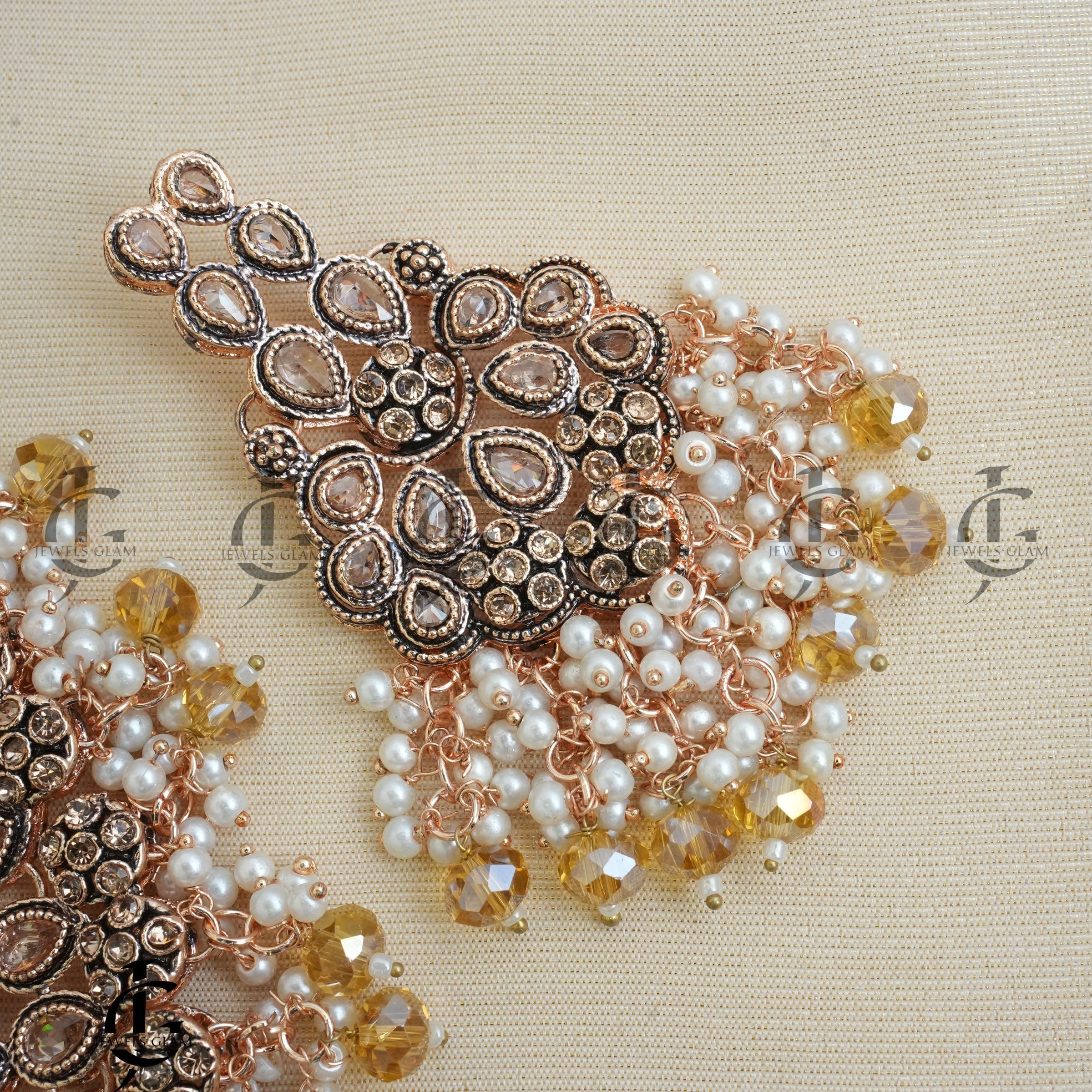 Golden Radiance Pearl Bridal Jewelry Set