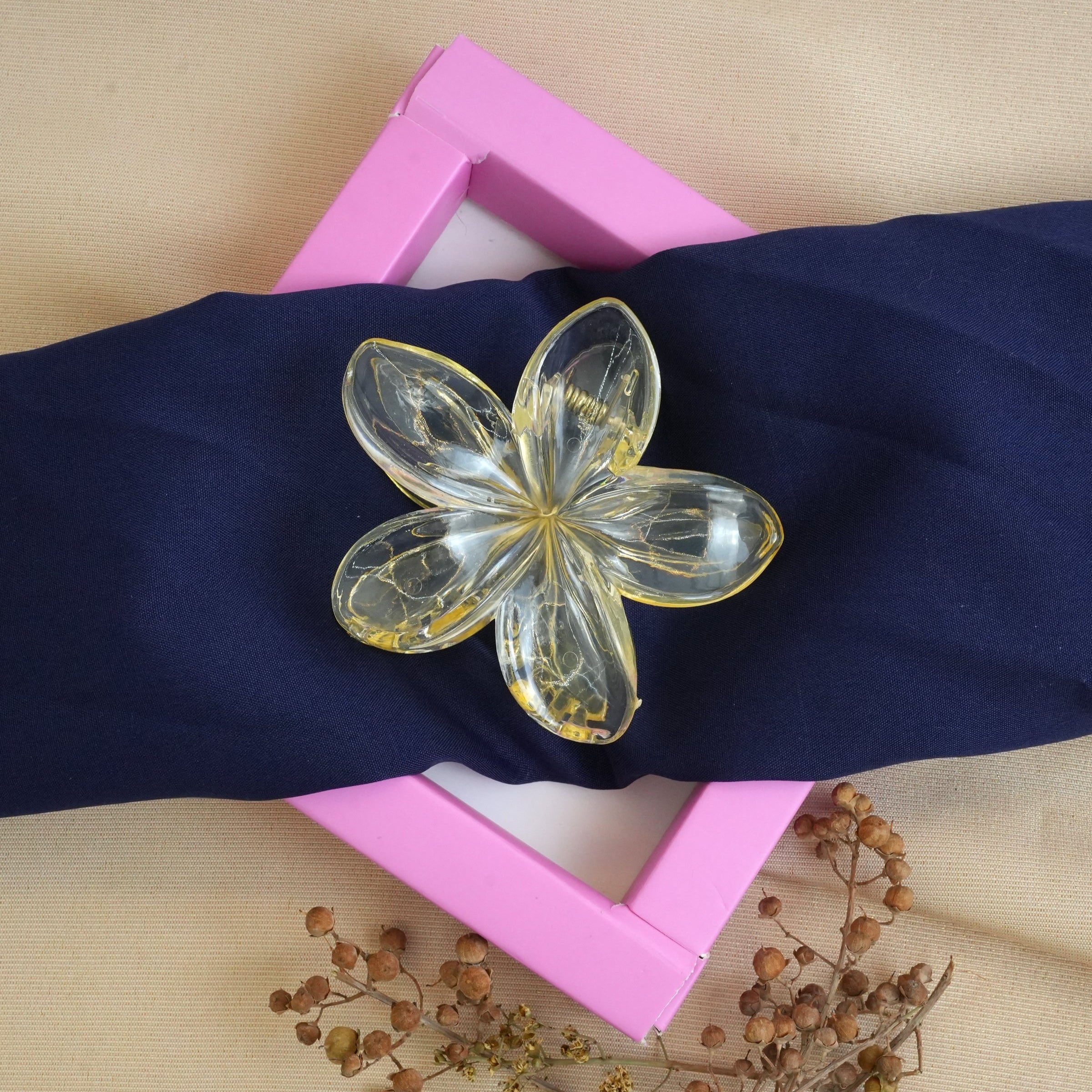 Transparent Floral Elegance Hair Catchers Large