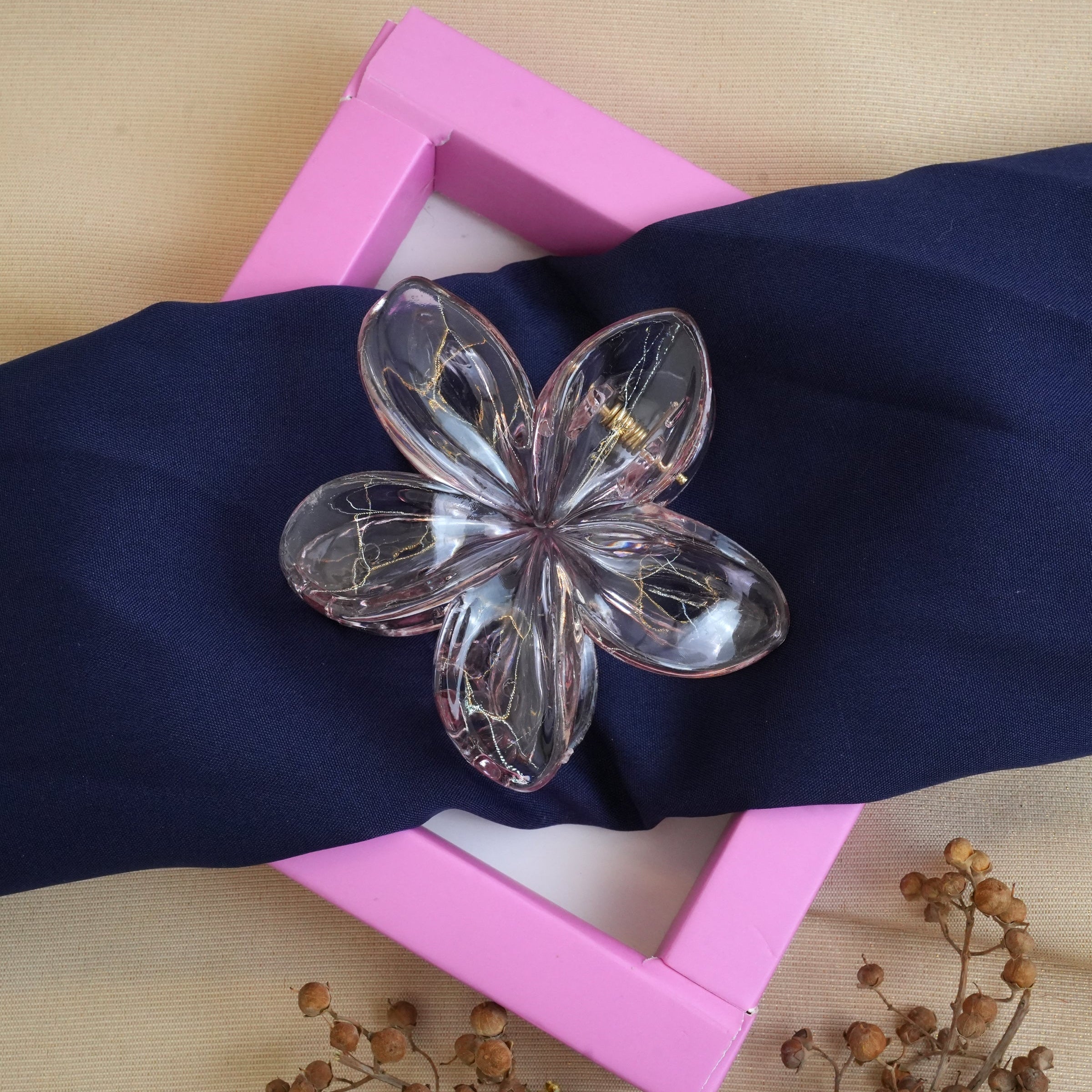 Transparent Floral Elegance Hair Catchers Large