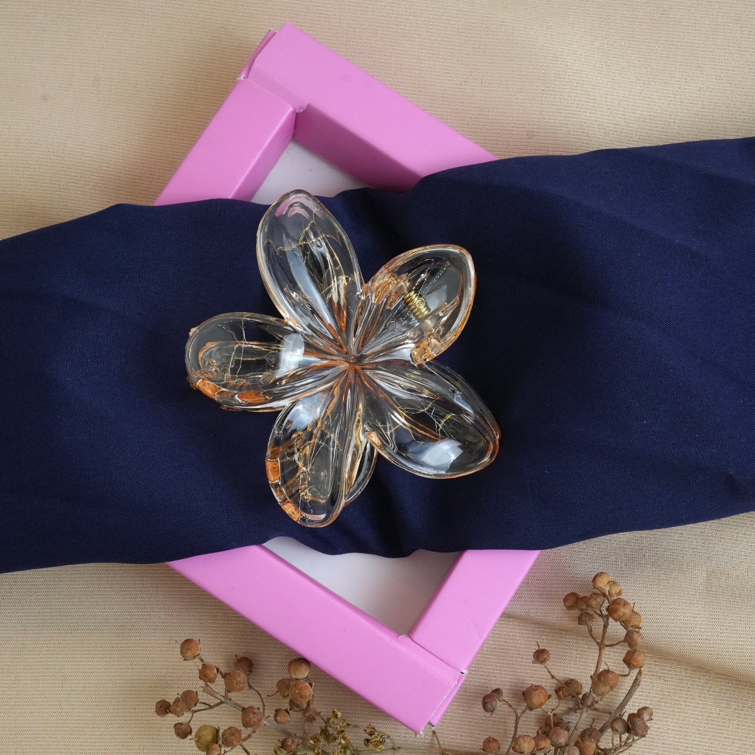 Transparent Floral Elegance Hair Catchers Large