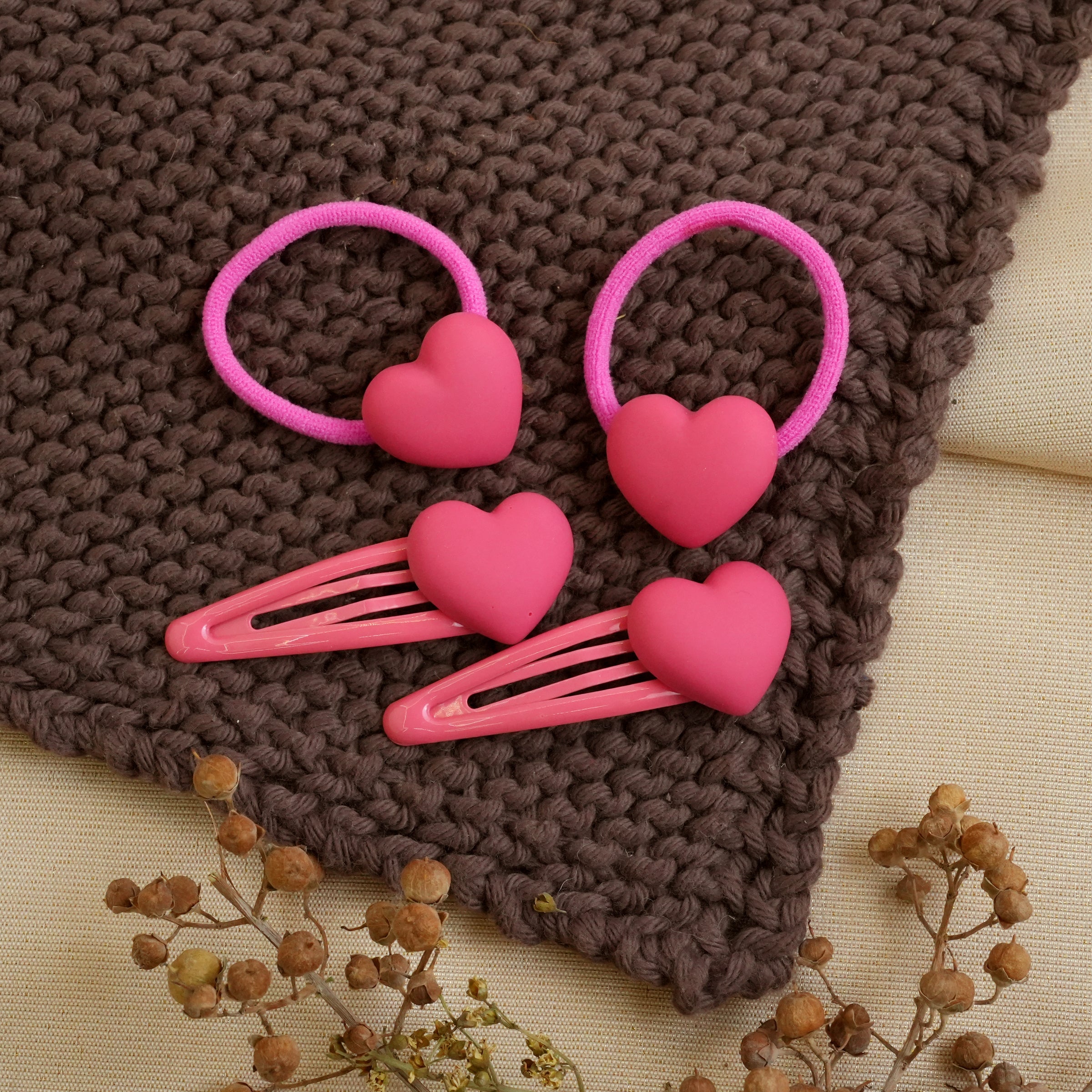 Sweetheart Hair Pin & Elastic Set