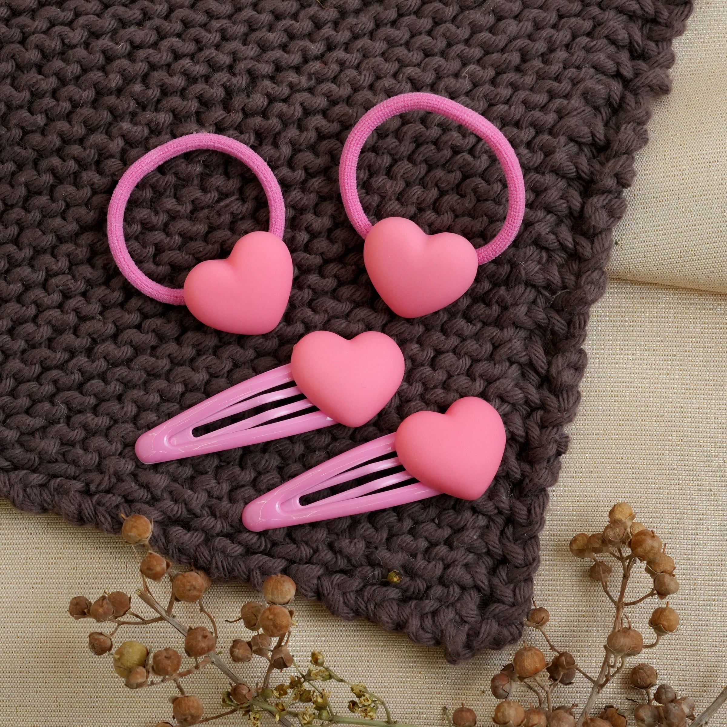 Sweetheart Hair Pin & Elastic Set