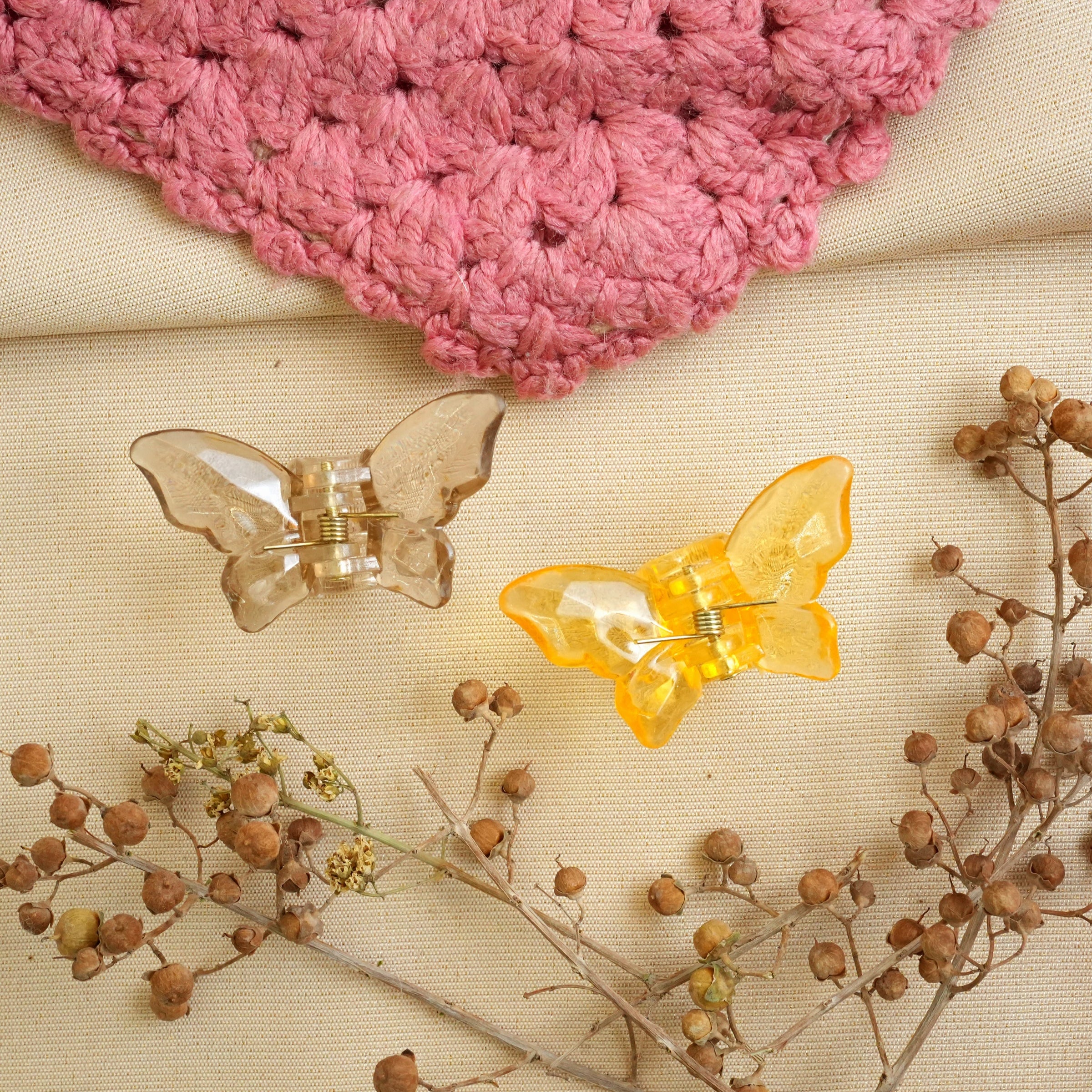 Elegant Butterfly Hair Catchers Pair