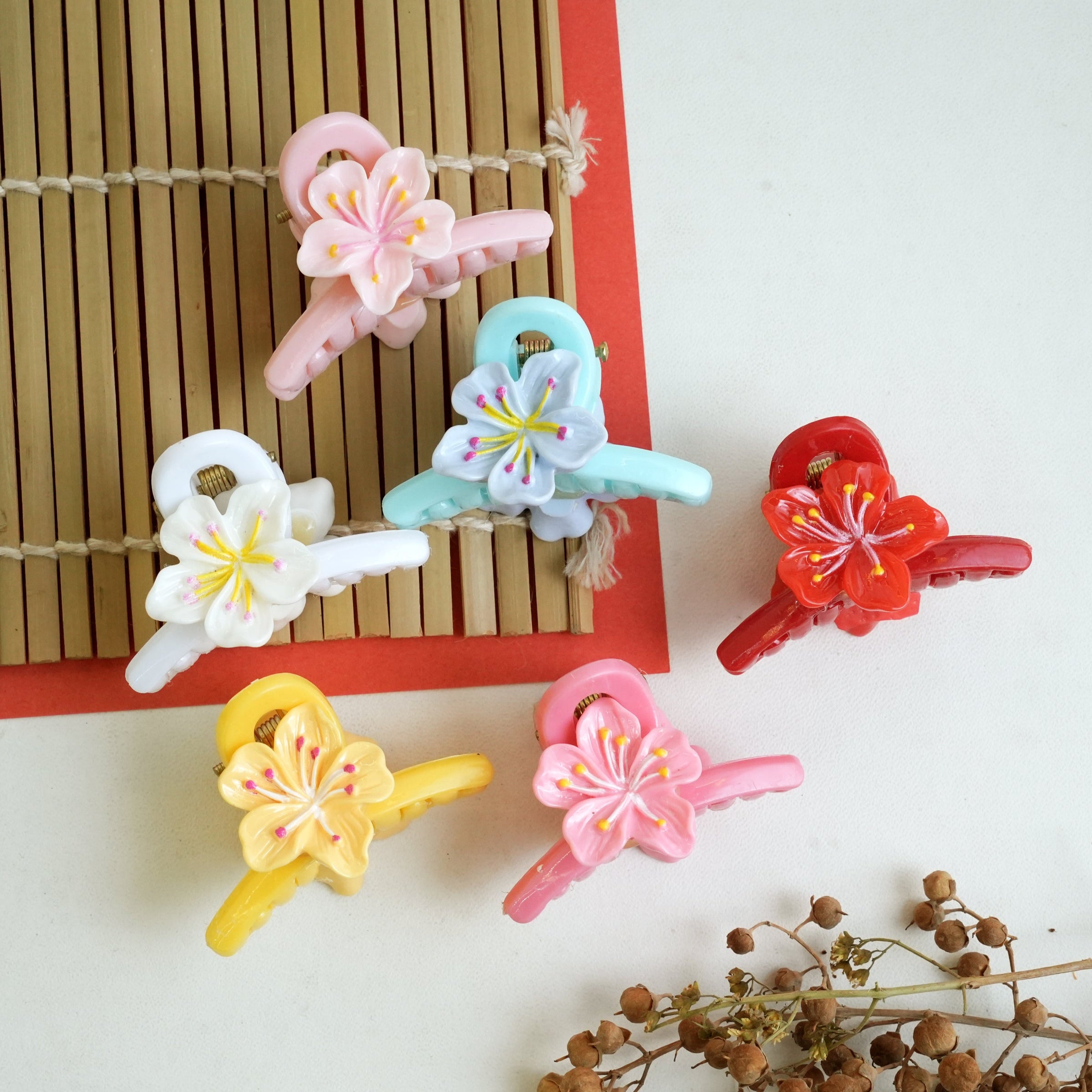 Blooming Flower Hair Clip Pair
