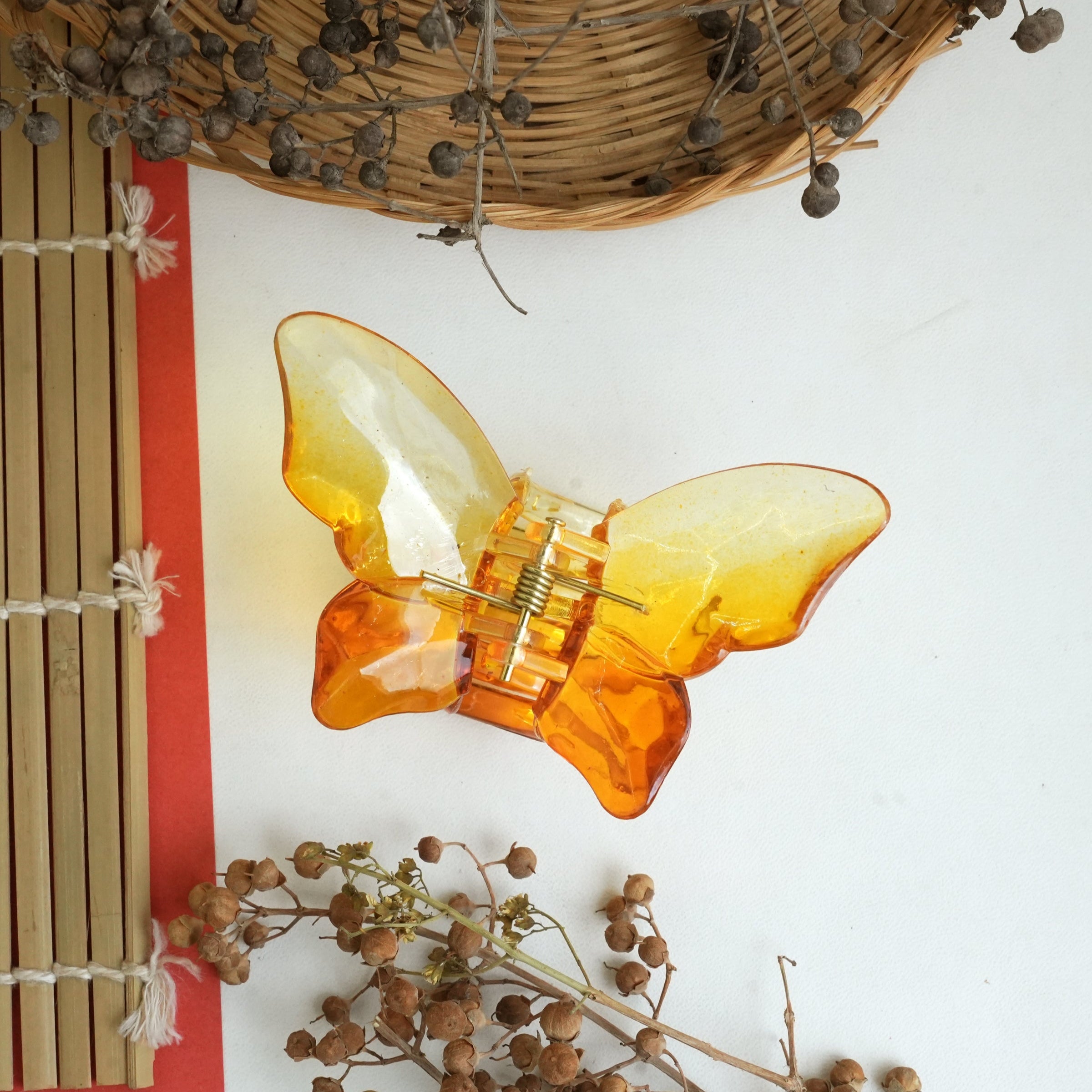 Two Toned Butterfly Hair Catcher Claw Clip Large