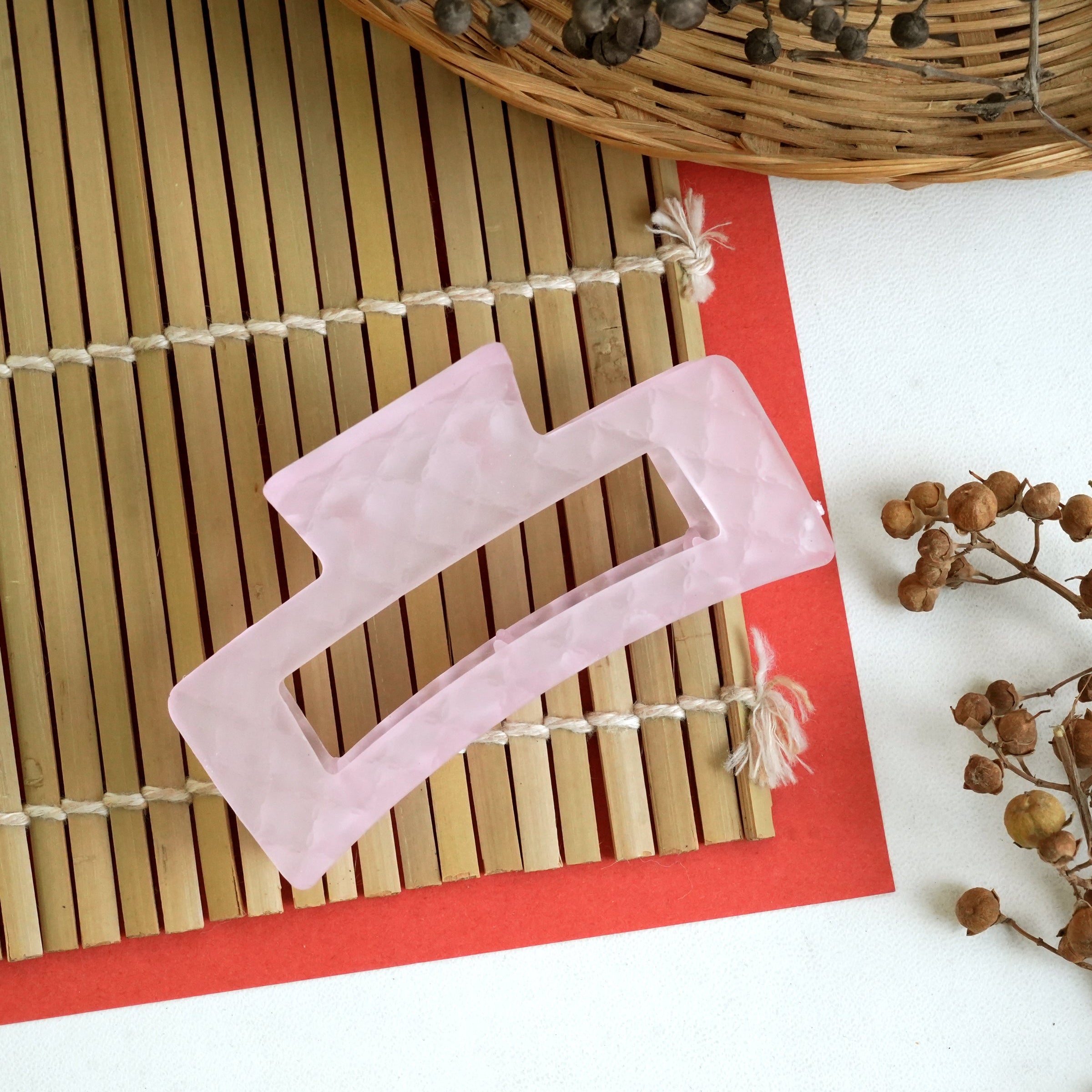 Matte Marble Hair Catcher Claw Clip