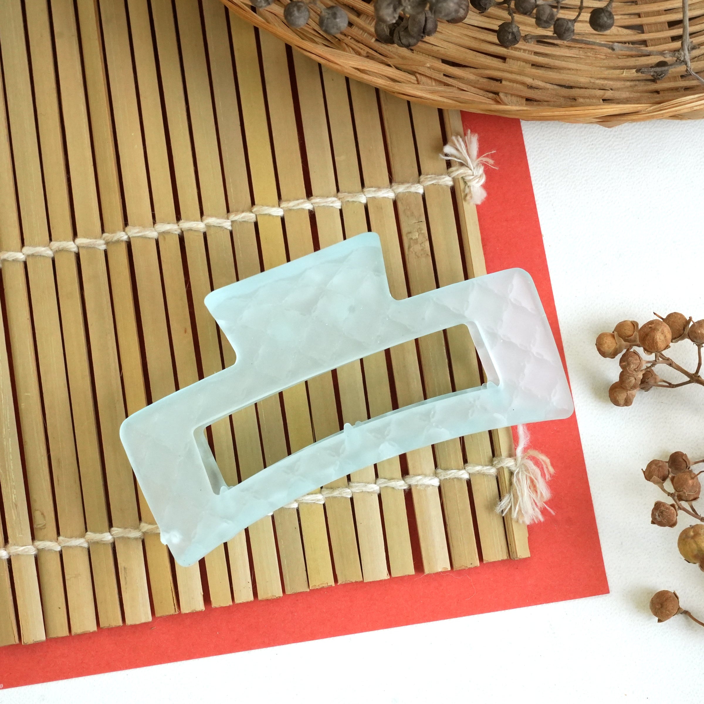 Matte Marble Hair Catcher Claw Clip