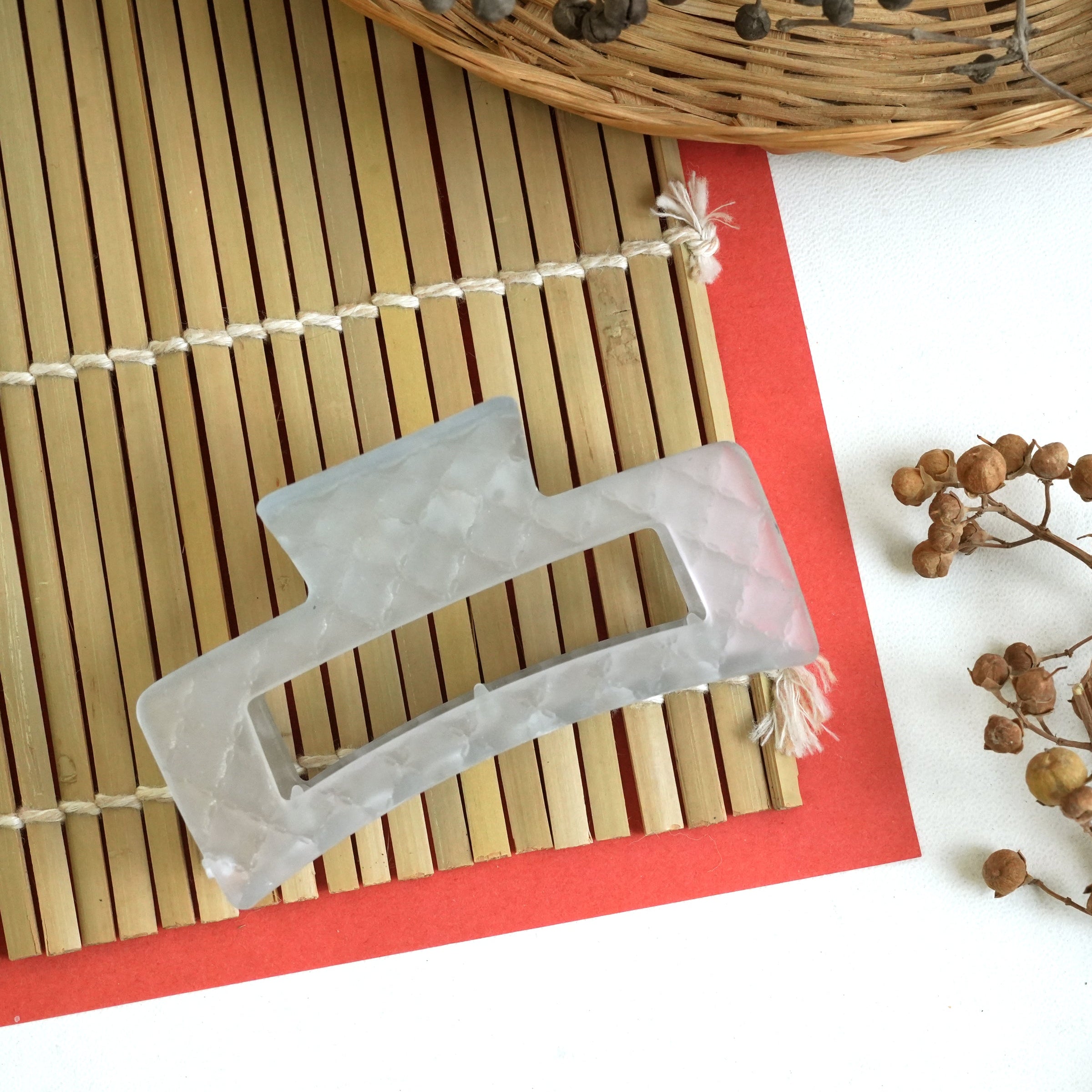 Matte Marble Hair Catcher Claw Clip