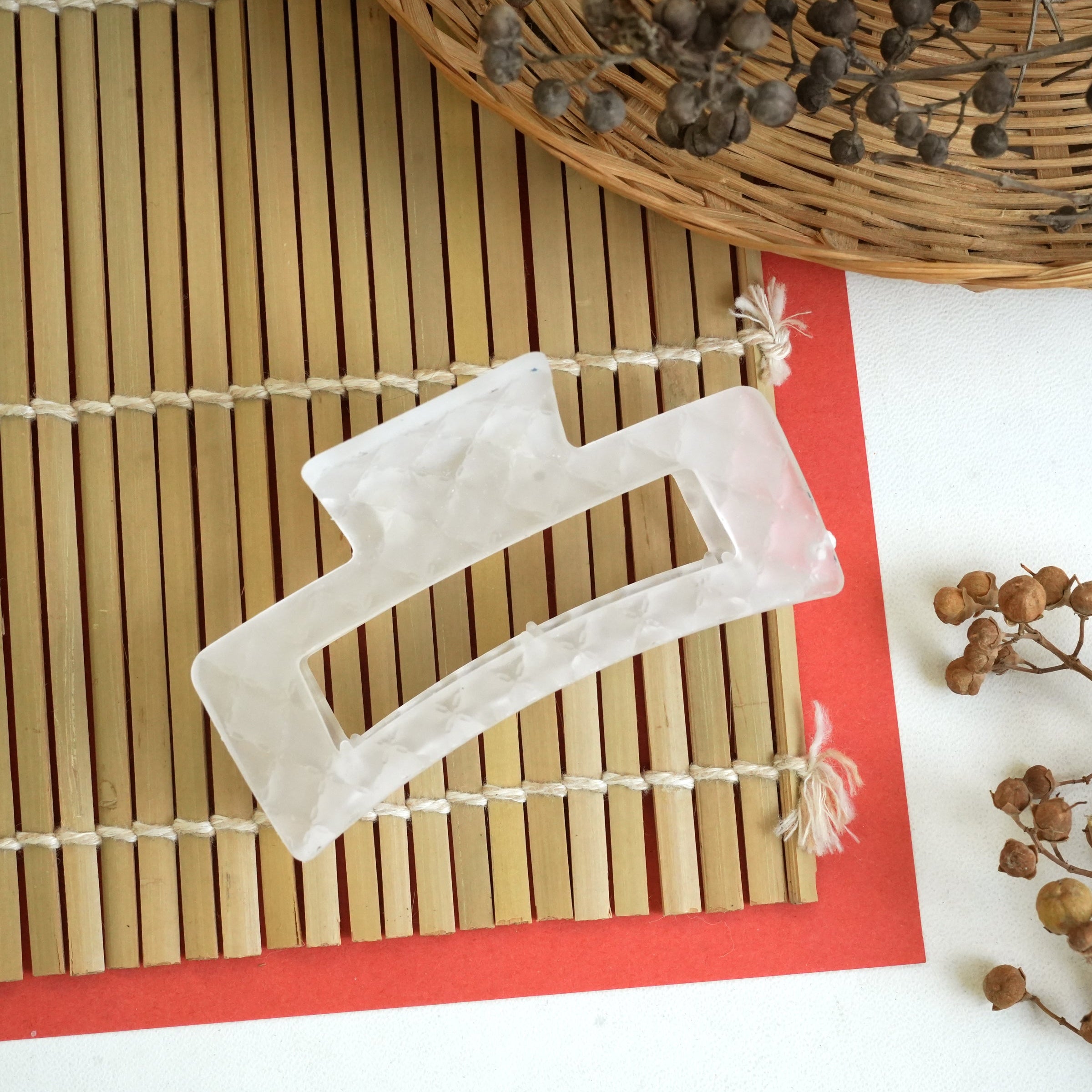Matte Marble Hair Catcher Claw Clip