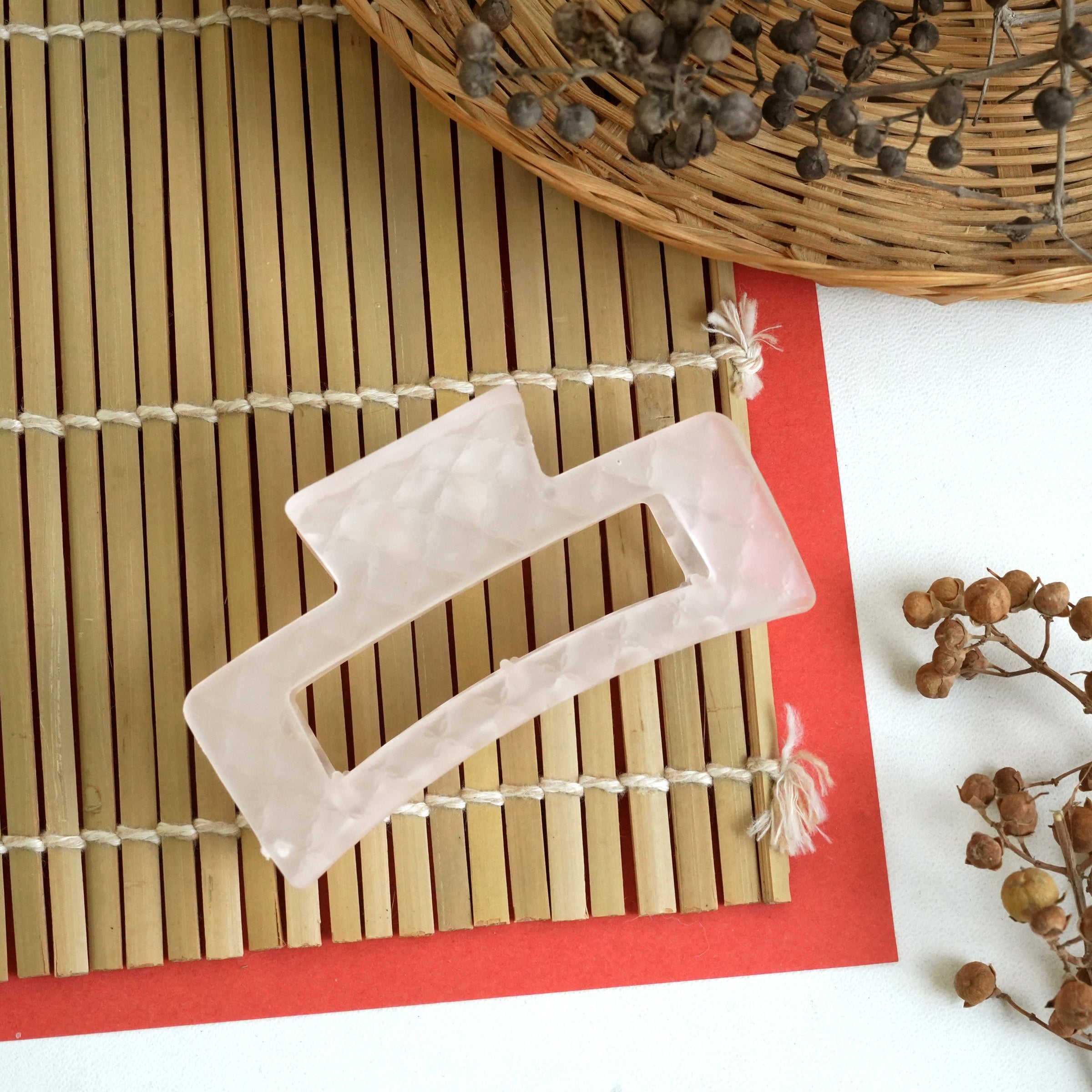 Matte Marble Hair Catcher Claw Clip