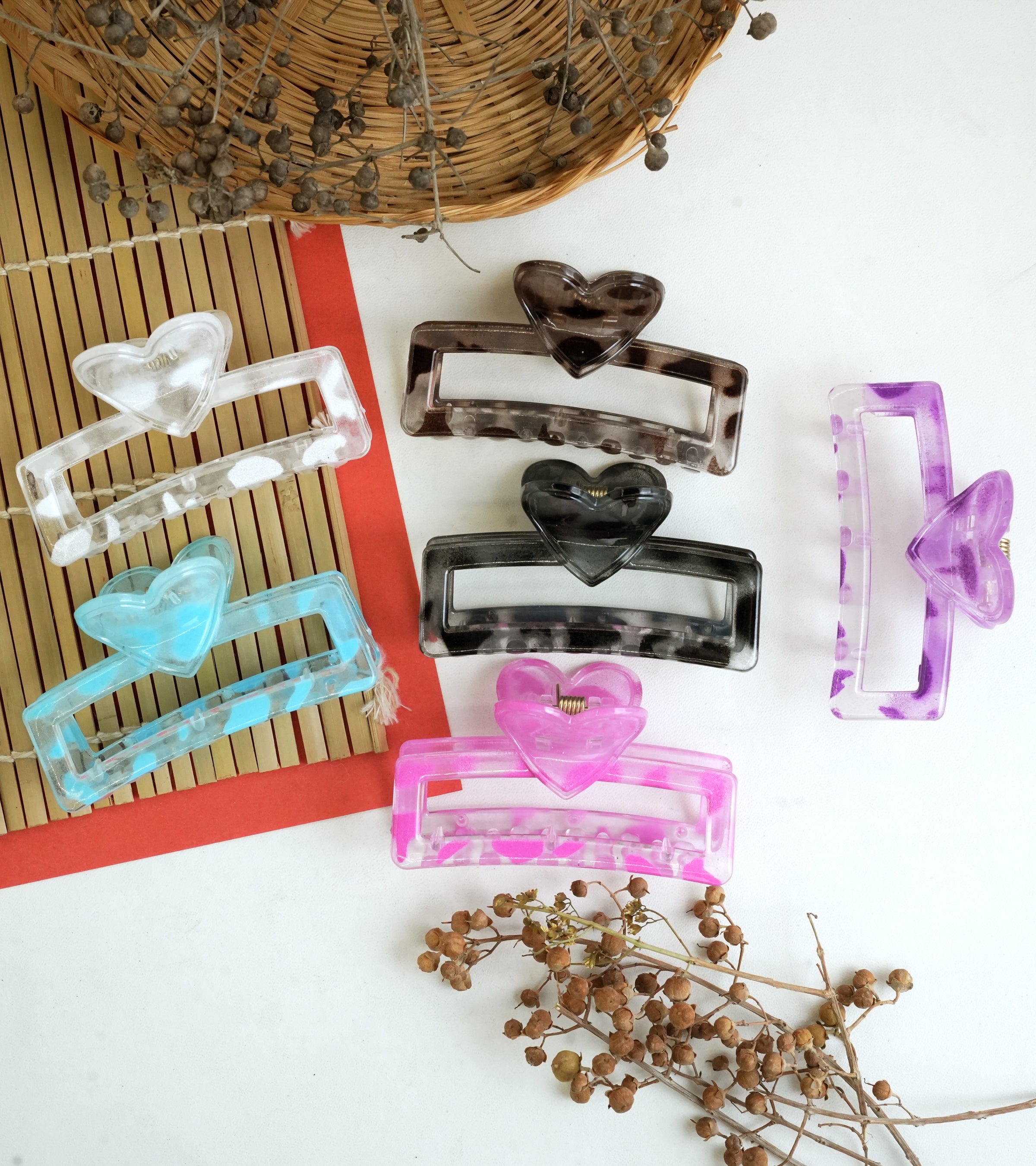 Heart Accent Hair Claws