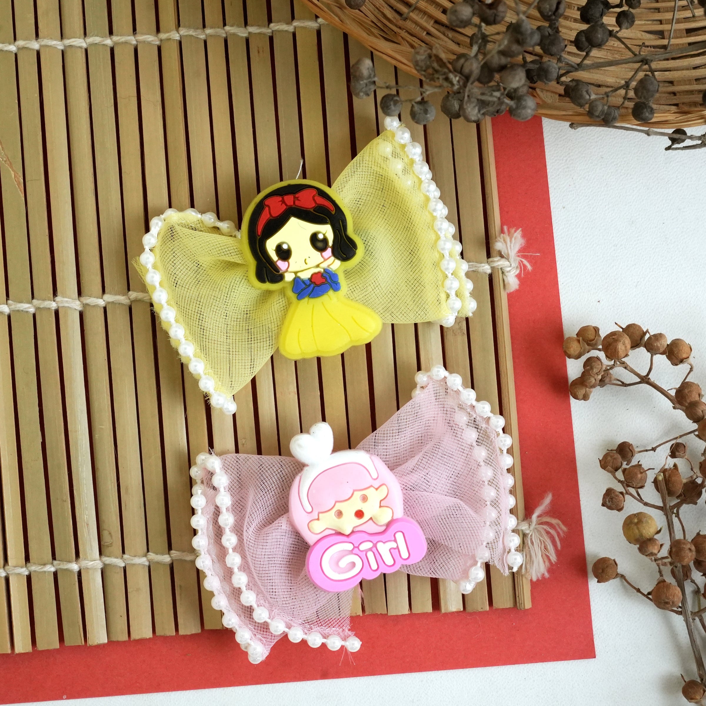 Princess Bow Hair Clips – Royal Elegance for Little Stars 1pc