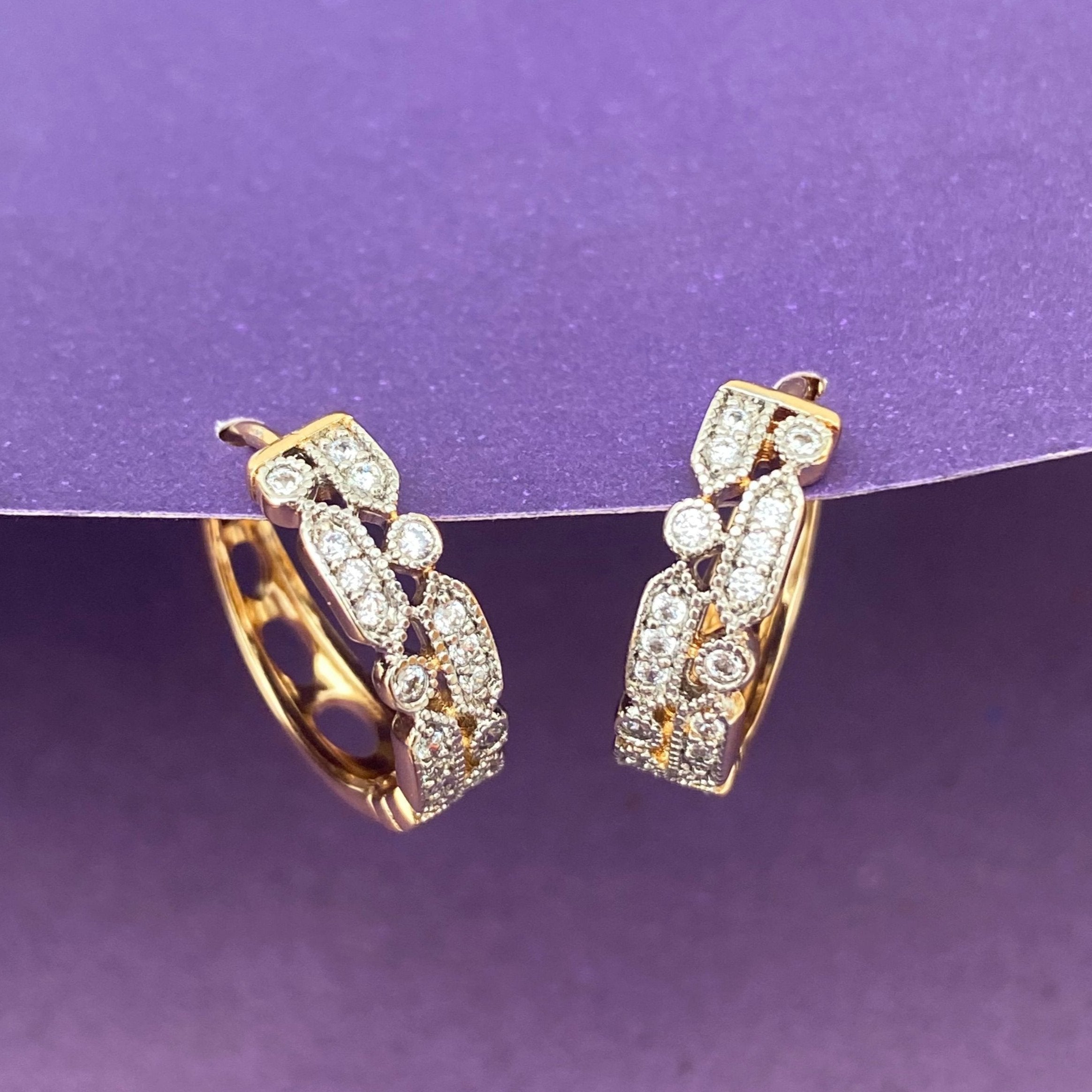 Elegant Crystal Band Hoop Earrings