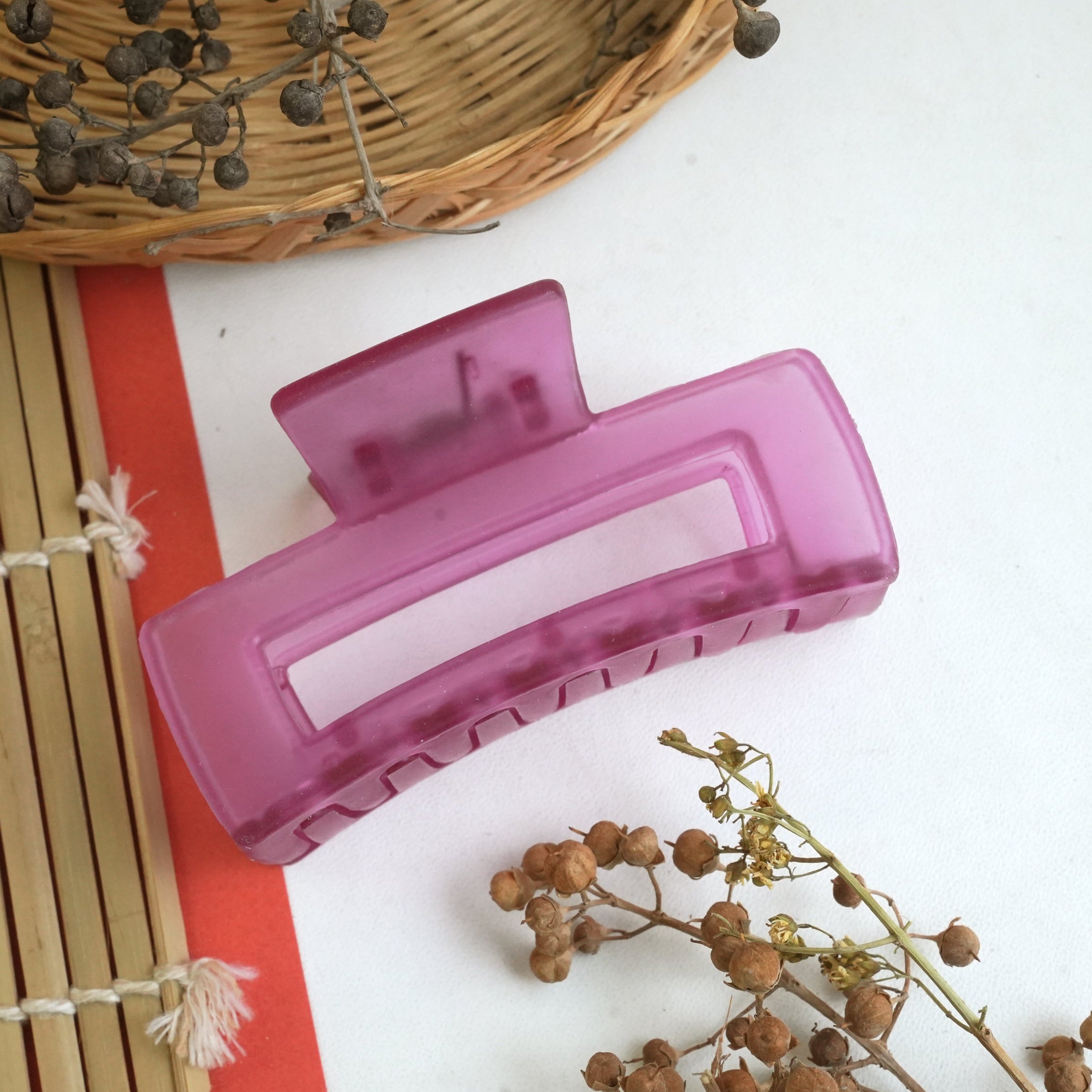 Classic Transparent Hair Claws – Bold Colors for Everyday Versatility