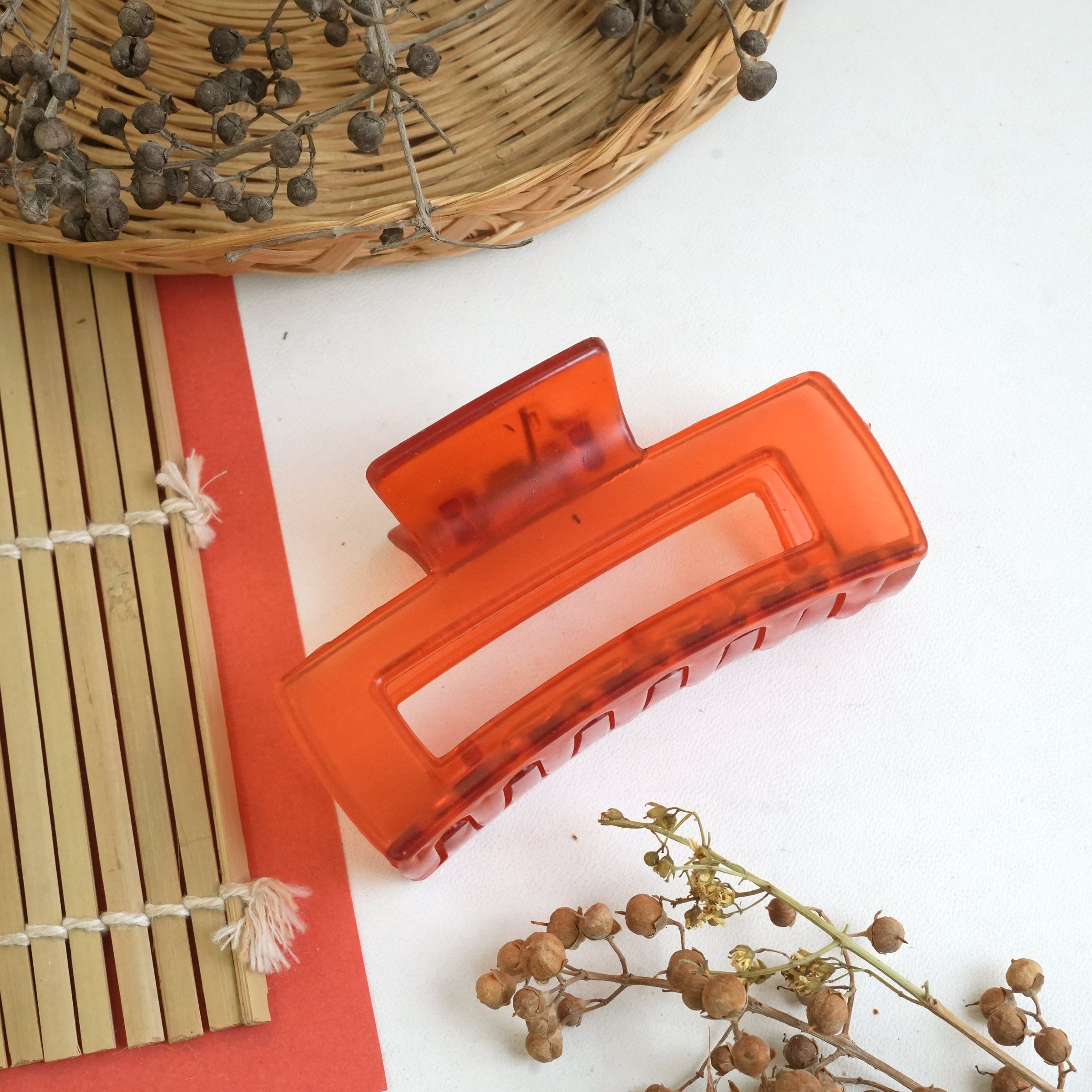 Classic Transparent Hair Claws – Bold Colors for Everyday Versatility