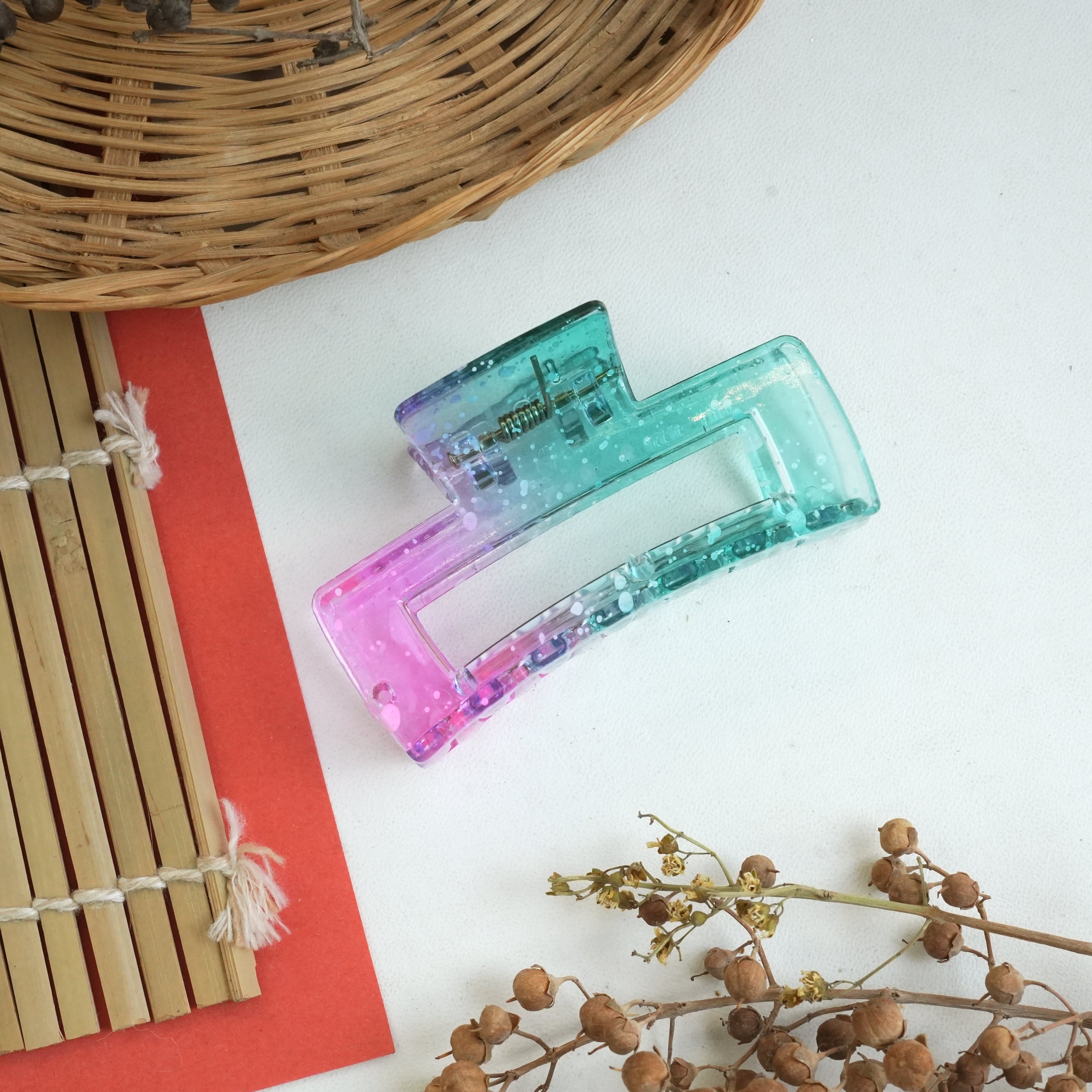 Translucent Rectangular Hair Claw